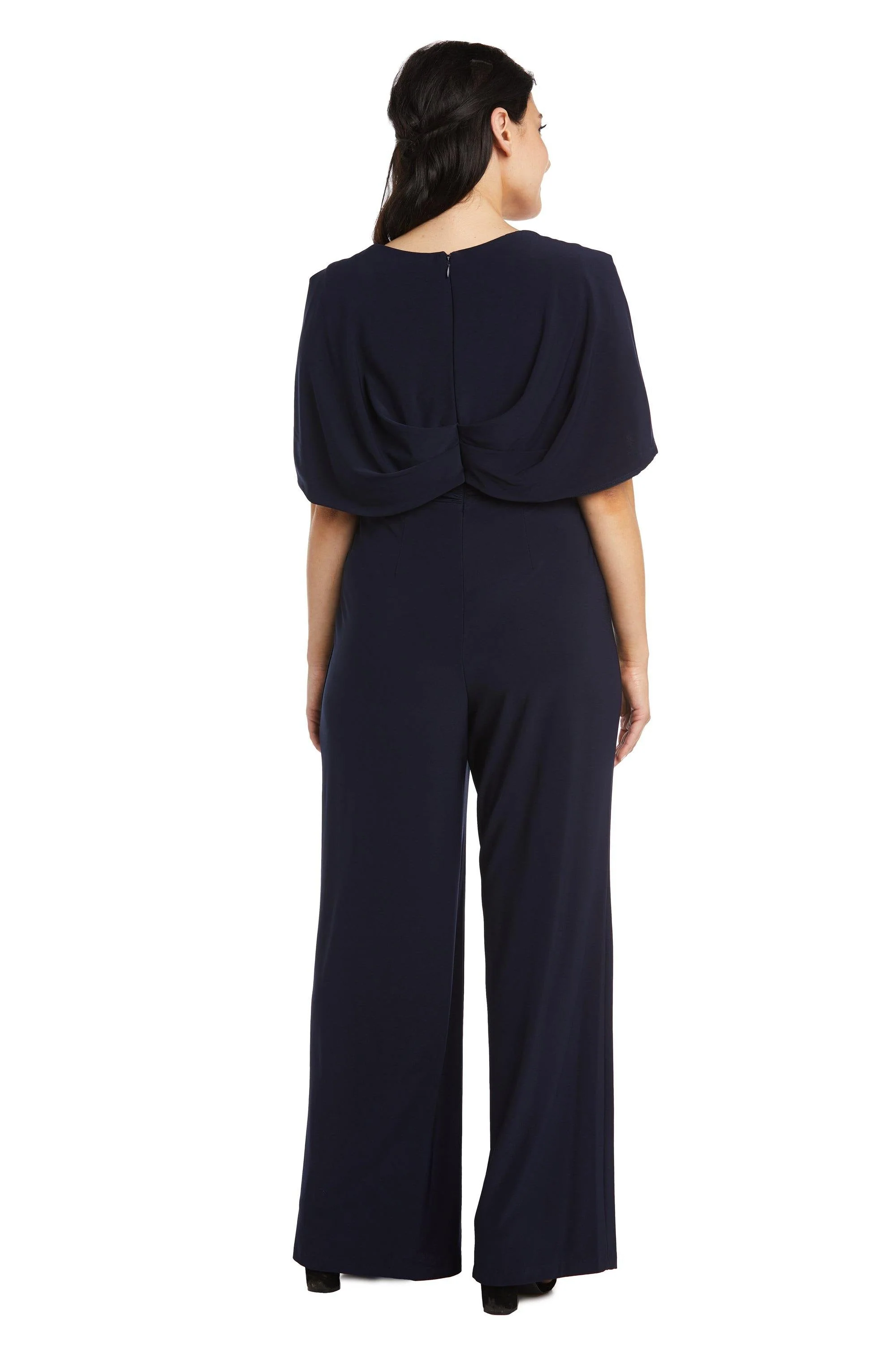 R&M Richards 2460P Petite Capelet Jumpsuit Formal