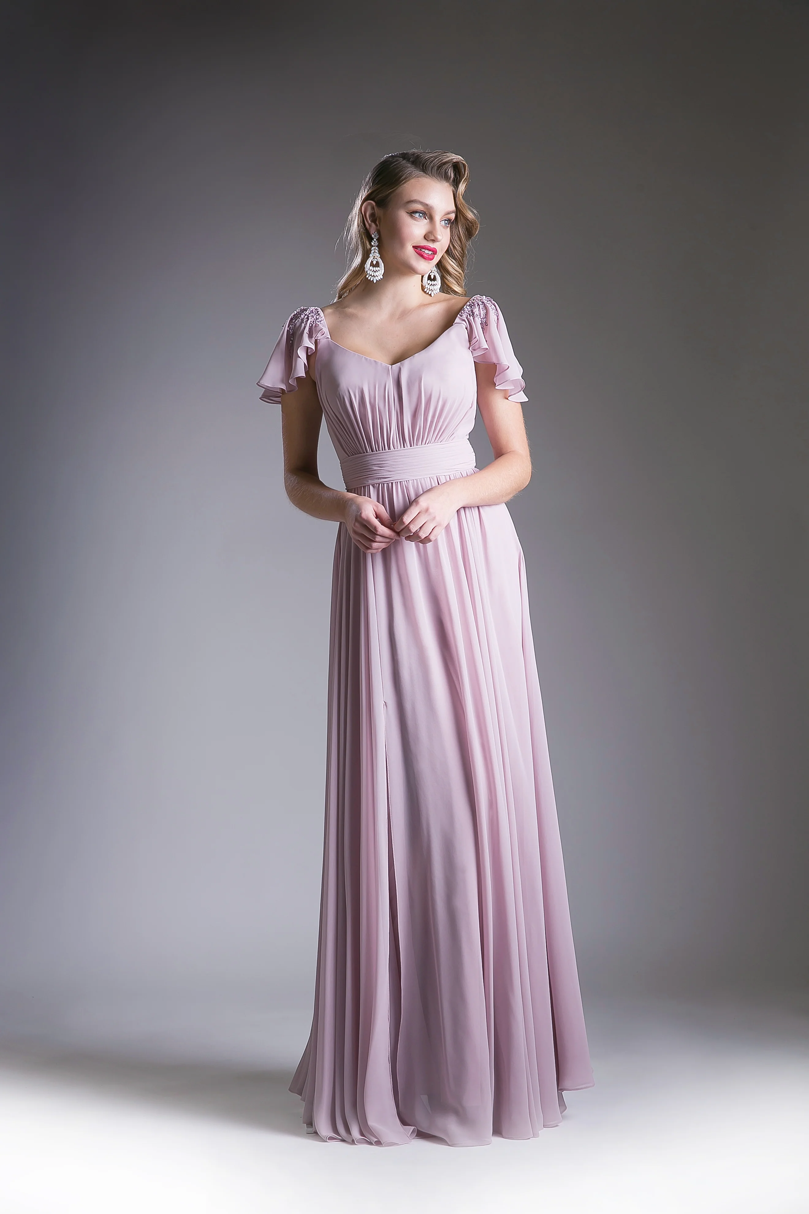 Cinderella Divine CD1002 Long Formal Dress Empire Waist Chiffon