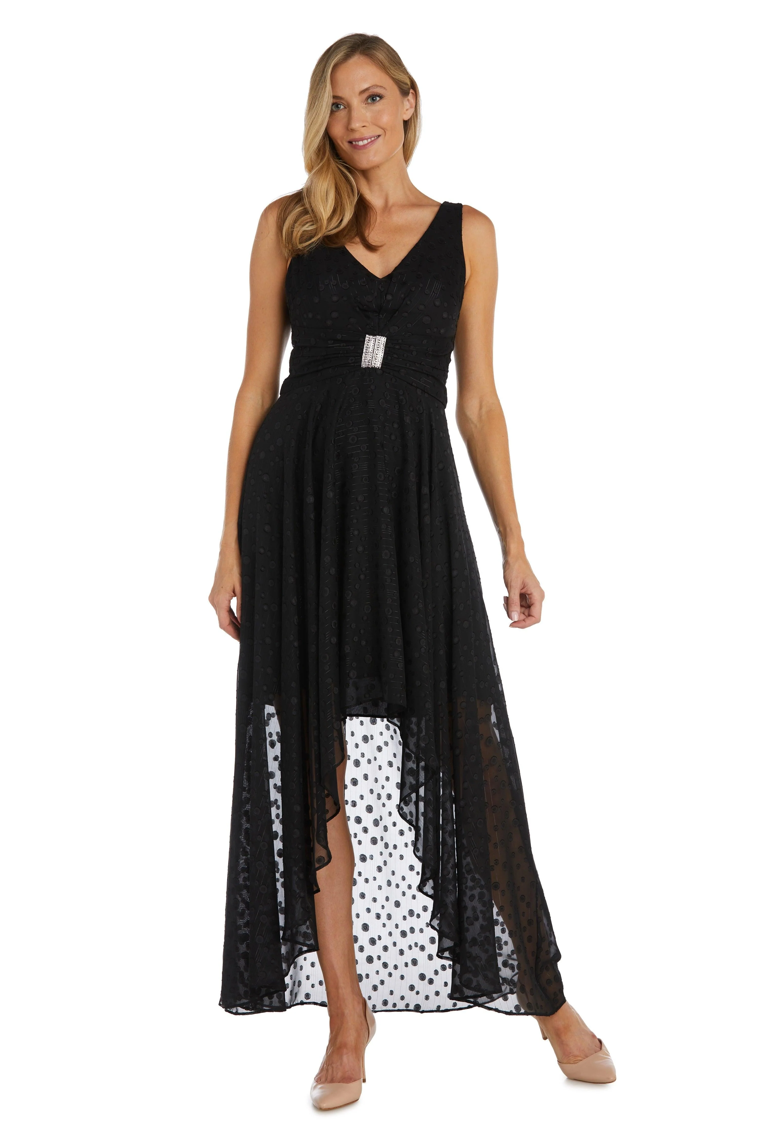 R&M Richards 9714 High Low Sleeveless Chiffon Dress