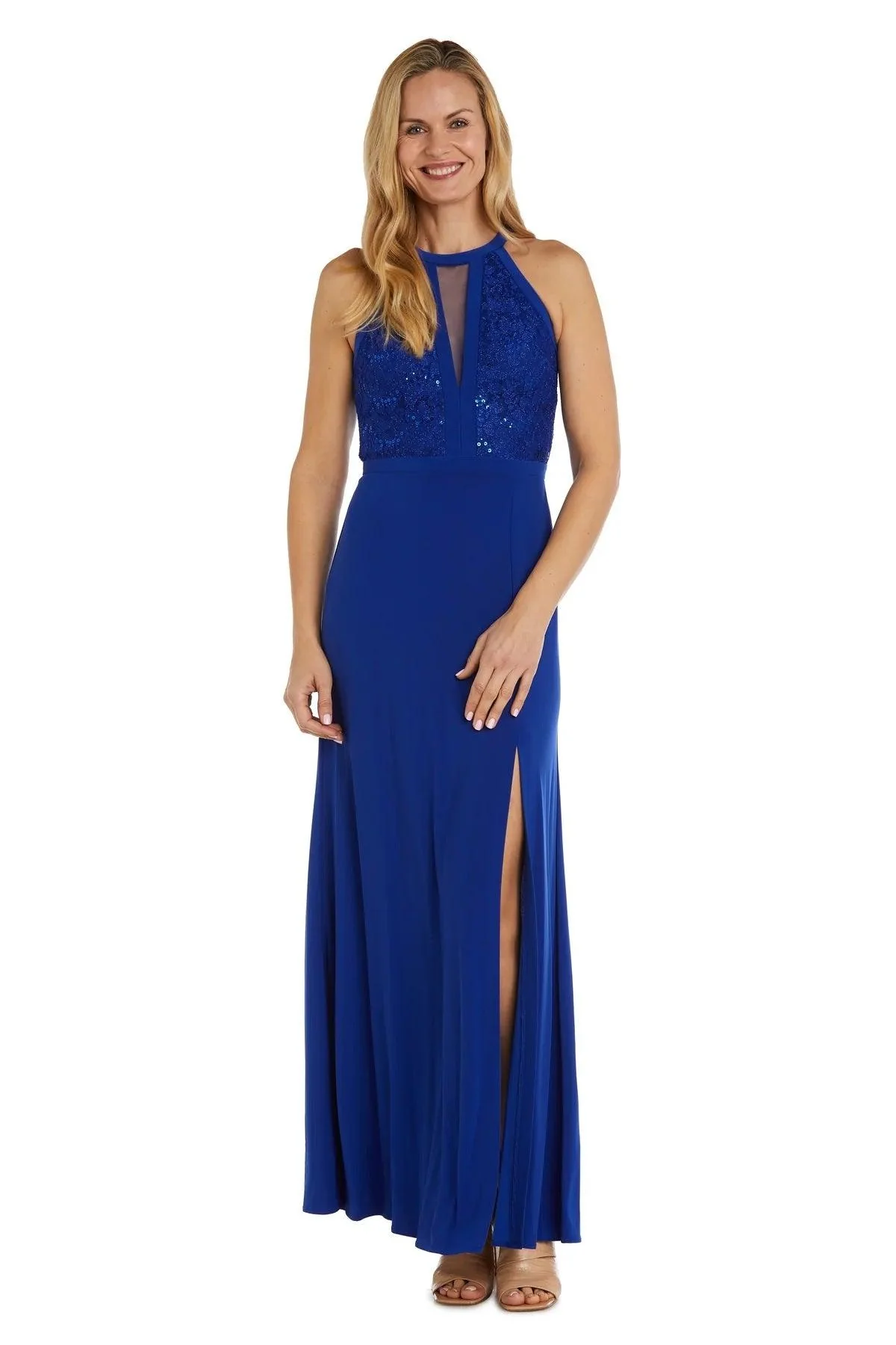 Nightway Long Formal Halter Petite Dress 21434P