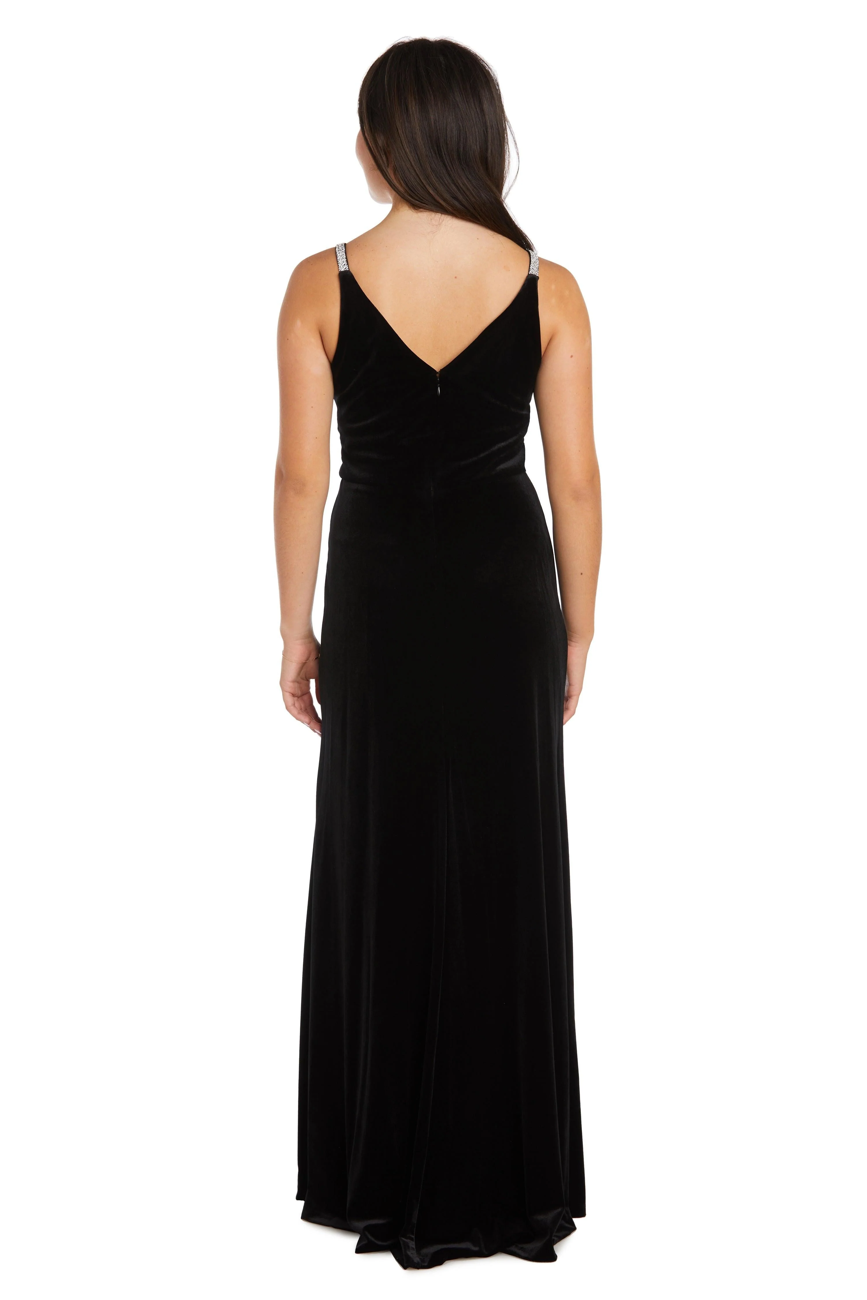 Nightway Long Formal Velvet Petite Dress 22093P