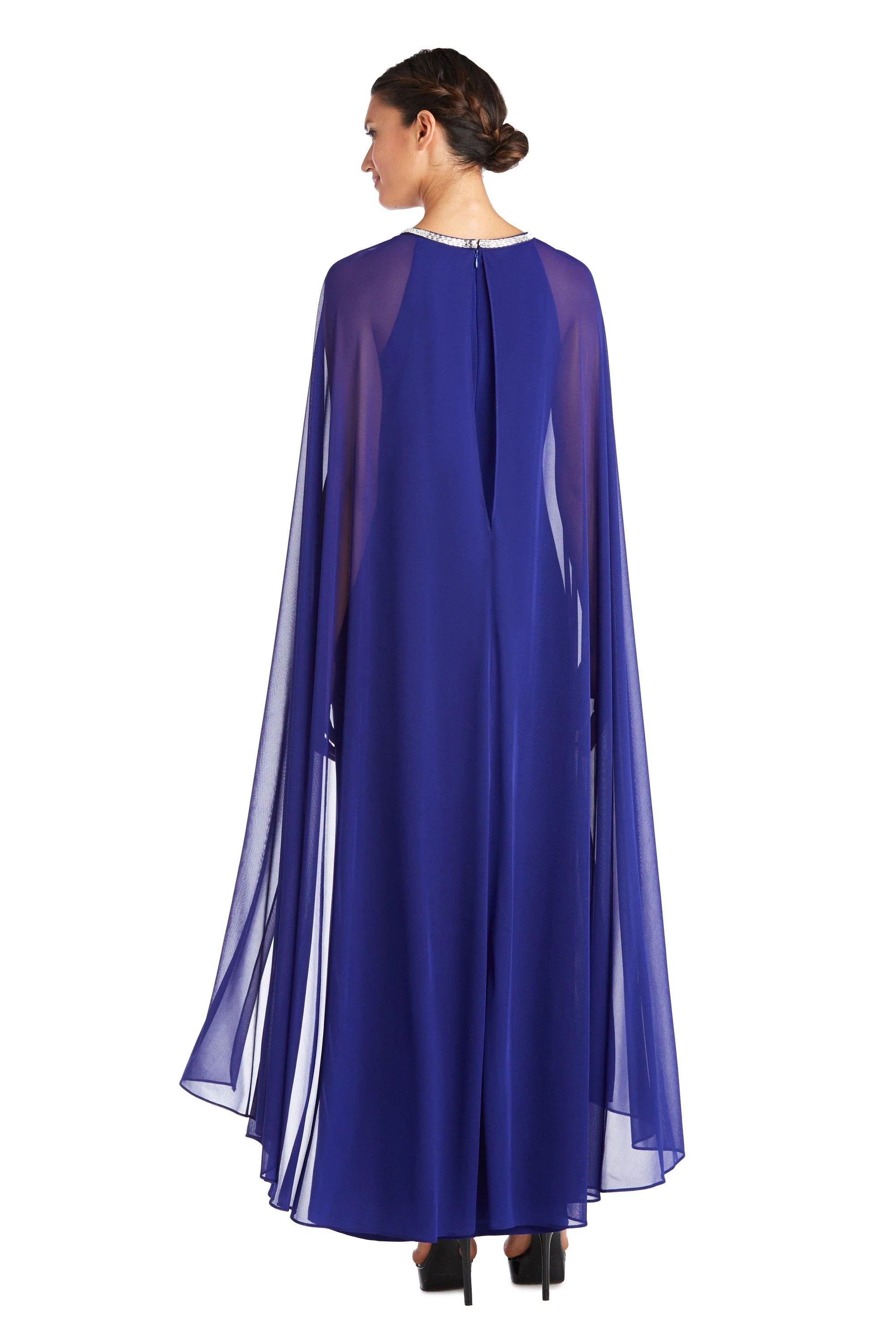 R&M Richards 2487P Long Formal Petite Beaded Dress