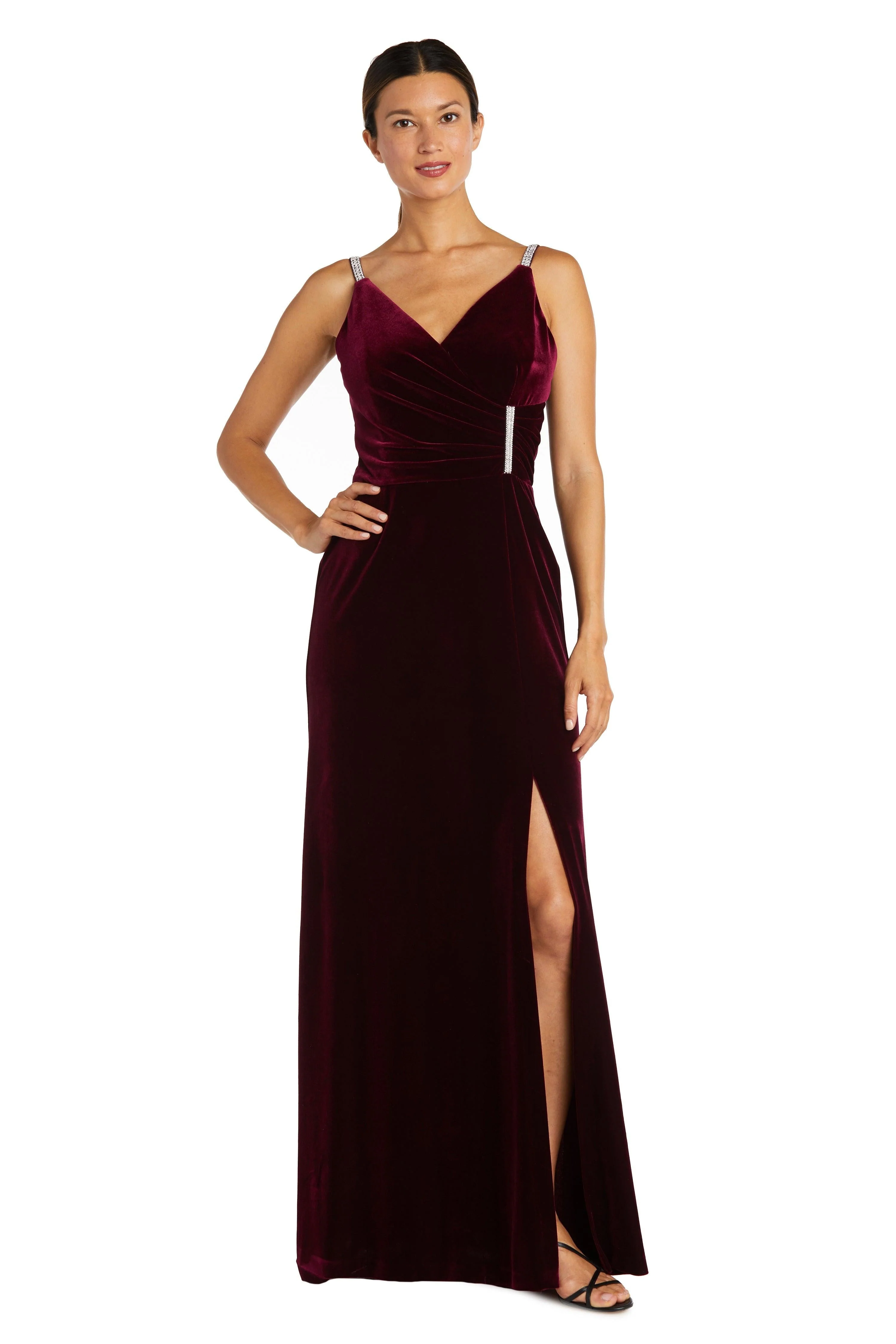 Nightway Long Formal Velvet Petite Dress 22093P