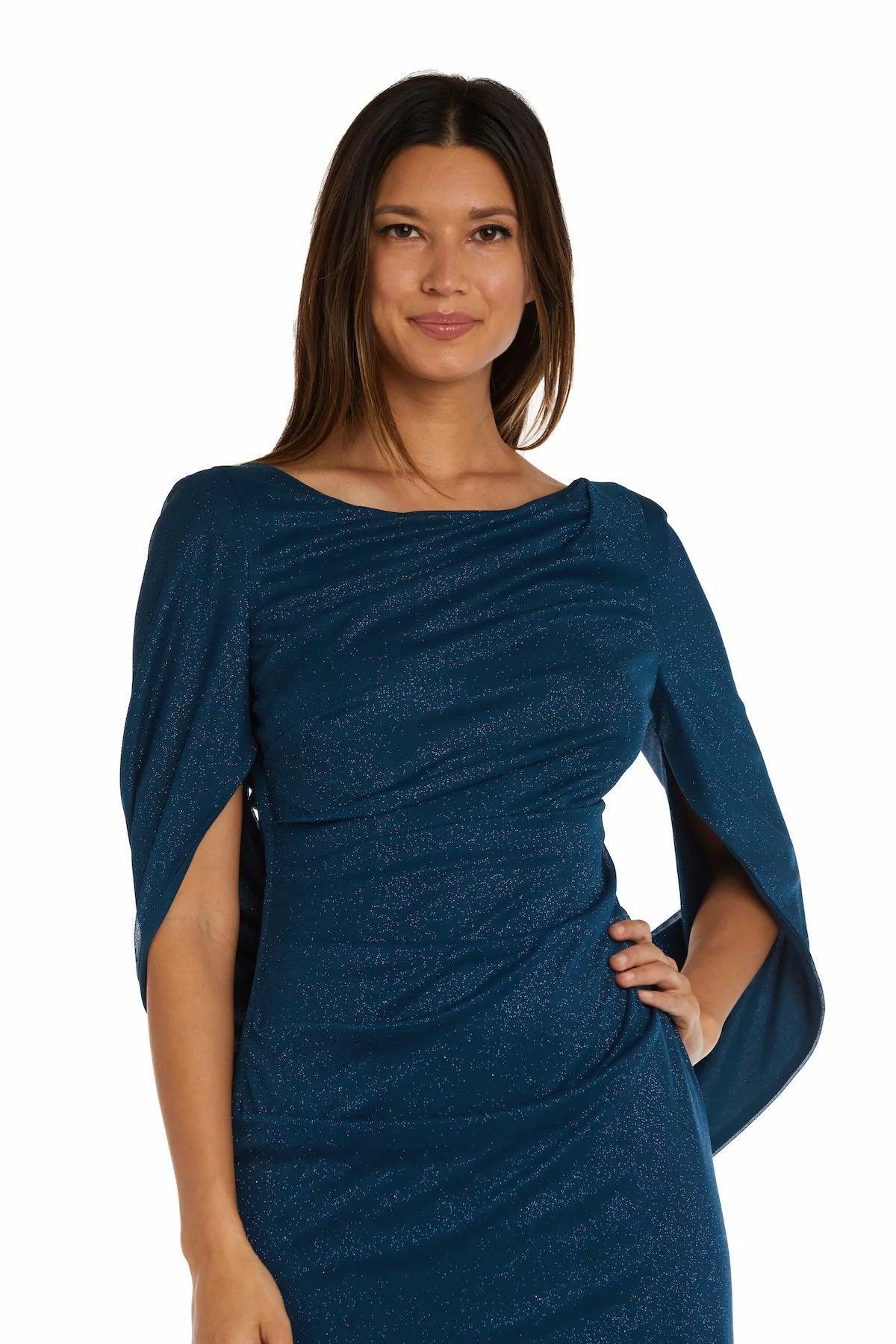 R&M Richards 7424 Long Formal Glitter Chiffon Dress Sale