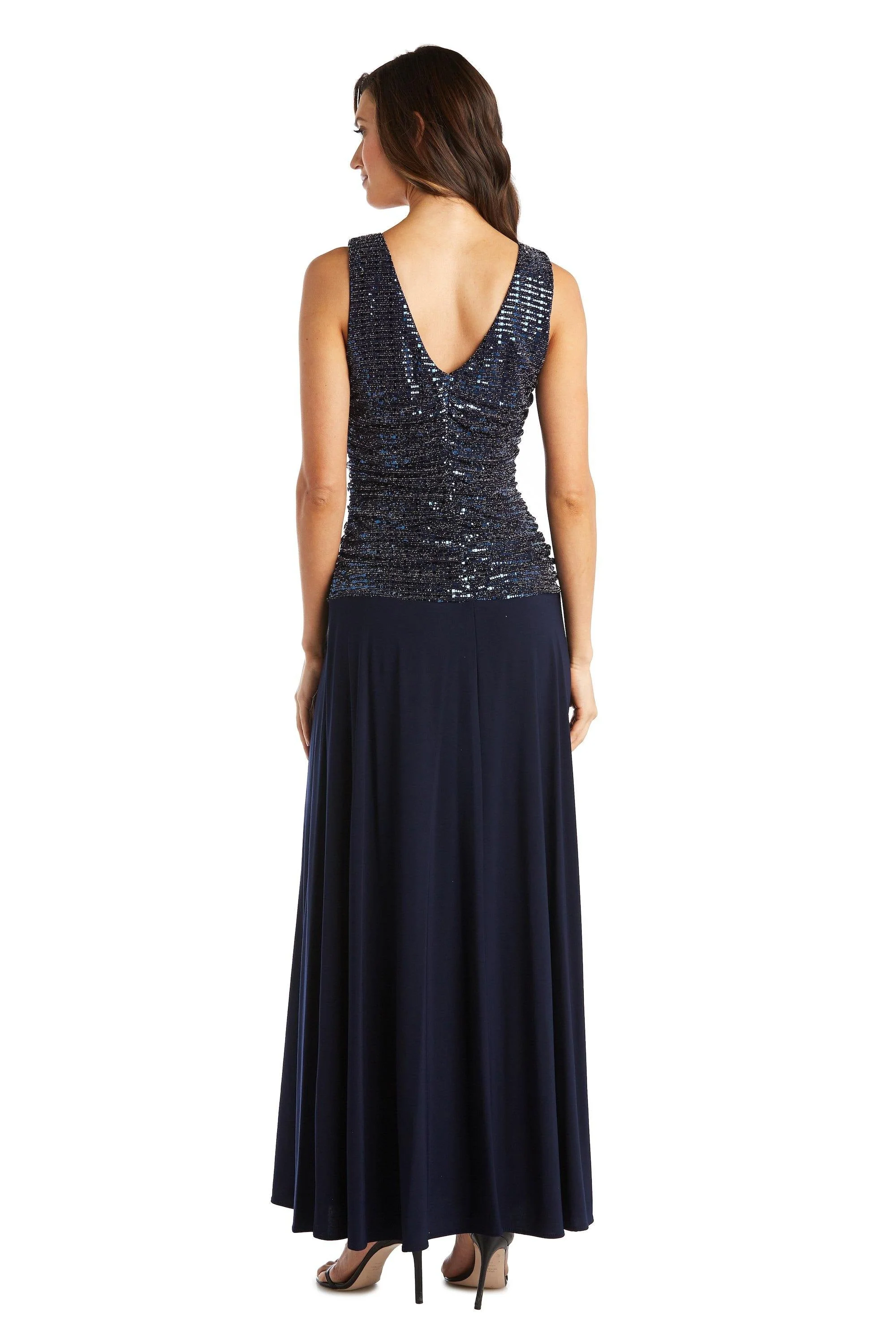 R&M Richards 3659 Long Mother Of Bride Metallic Gown