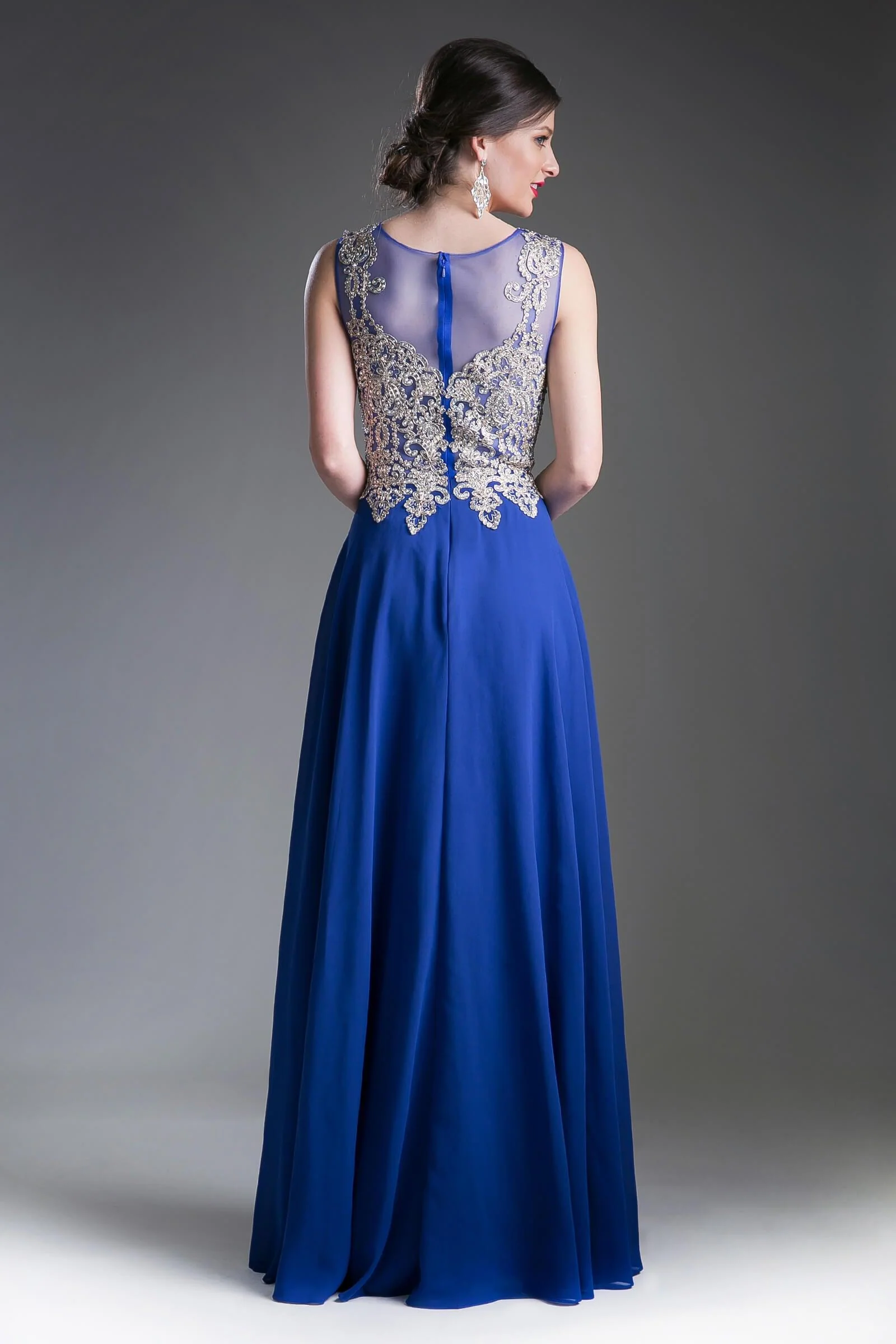 Cinderella Divine CD2635 Long Jewel Embellished Formal Prom Gown