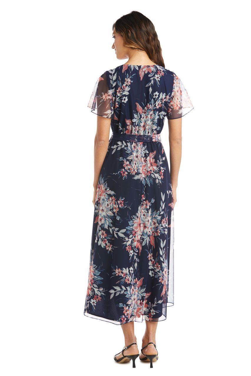 R&M Richards 7790 High Low Print Dress
