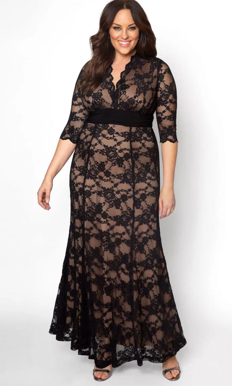 Kiyonna Screen Siren Lace Long Dress