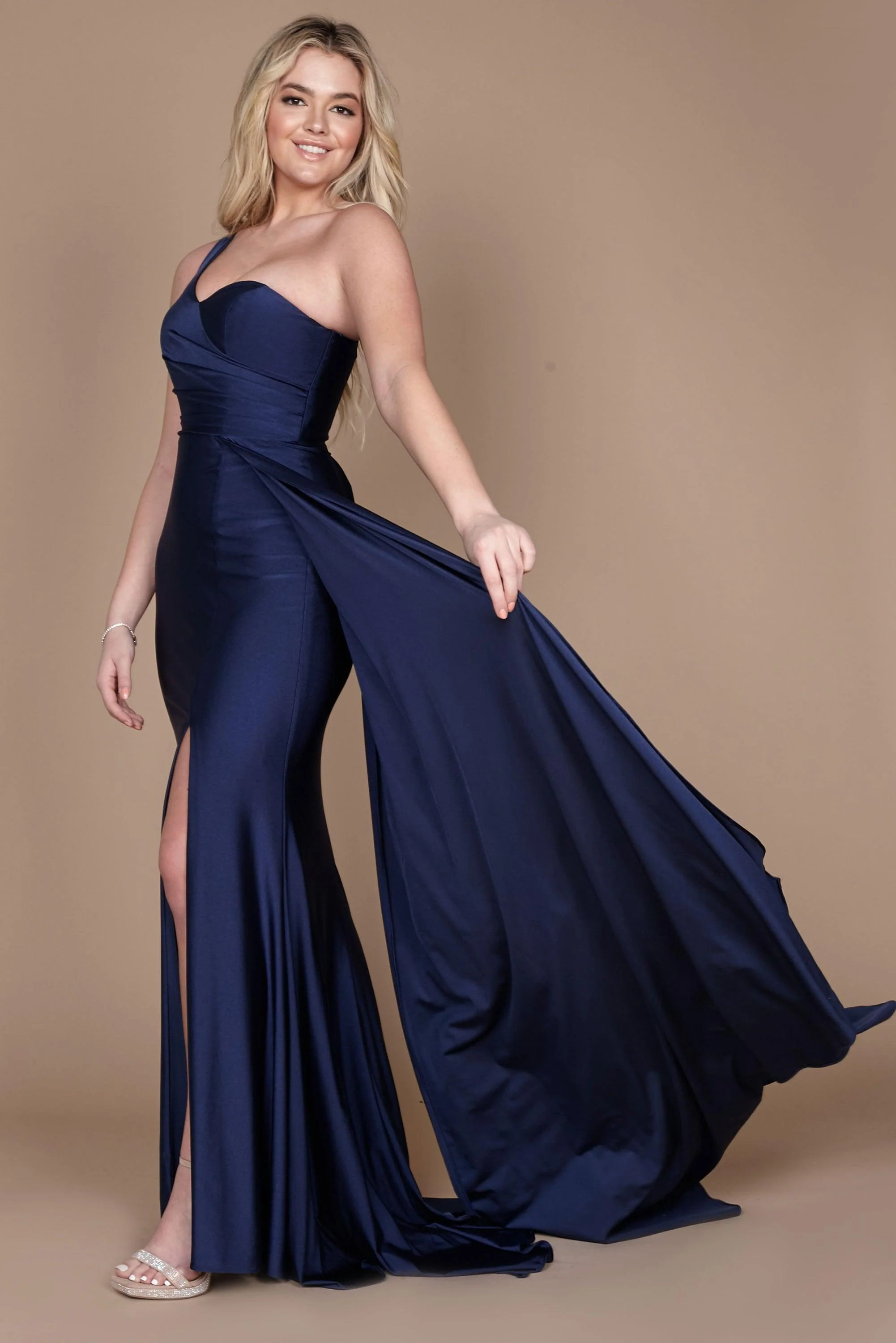Dylan & Davids One Shoulder Long Evening Gown Prom Dress