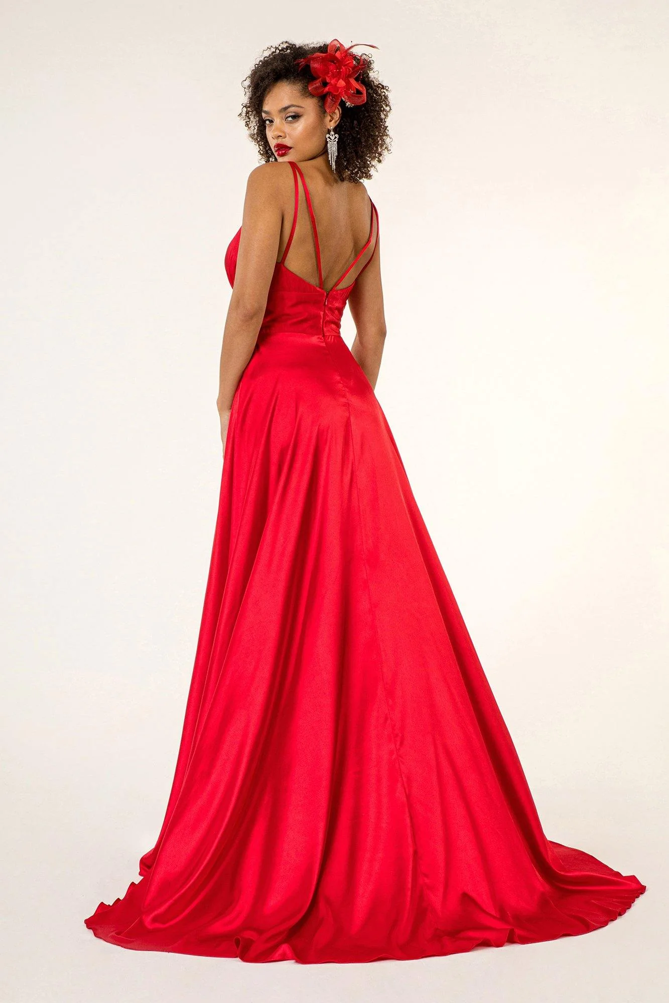 Long Formal Sleeveless Satin Prom Dress