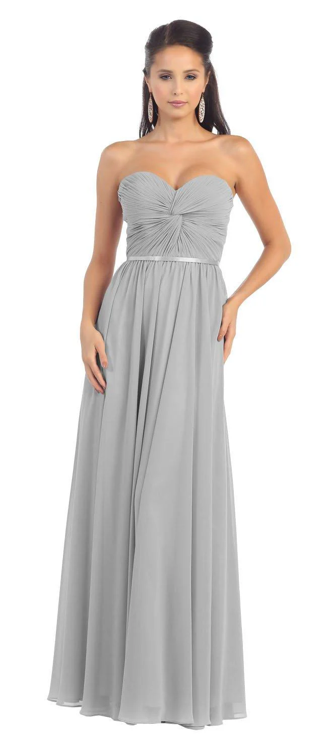 Cinderella Divine CD7455 Strapless Chiffon Empire Waist Prom Dress