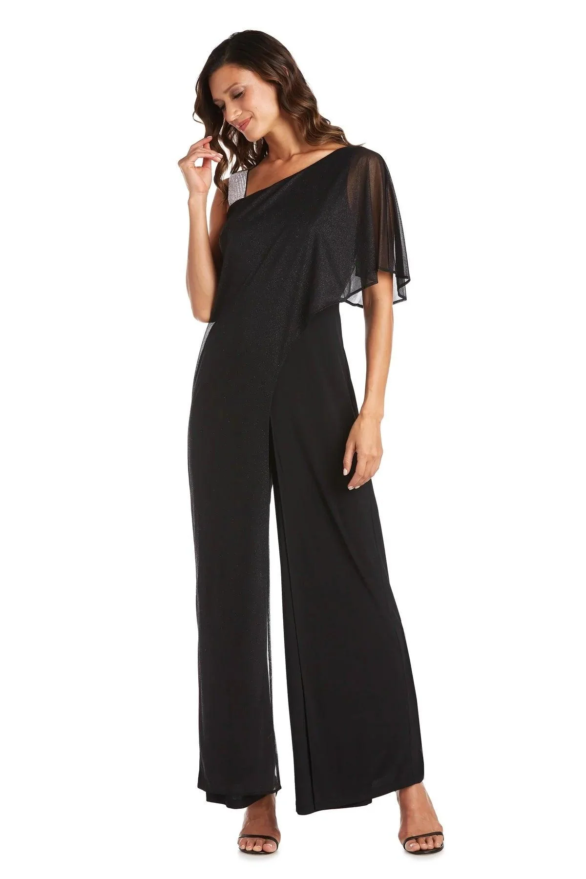 R&M Richards 7460 One Shoulder Jumpsuit