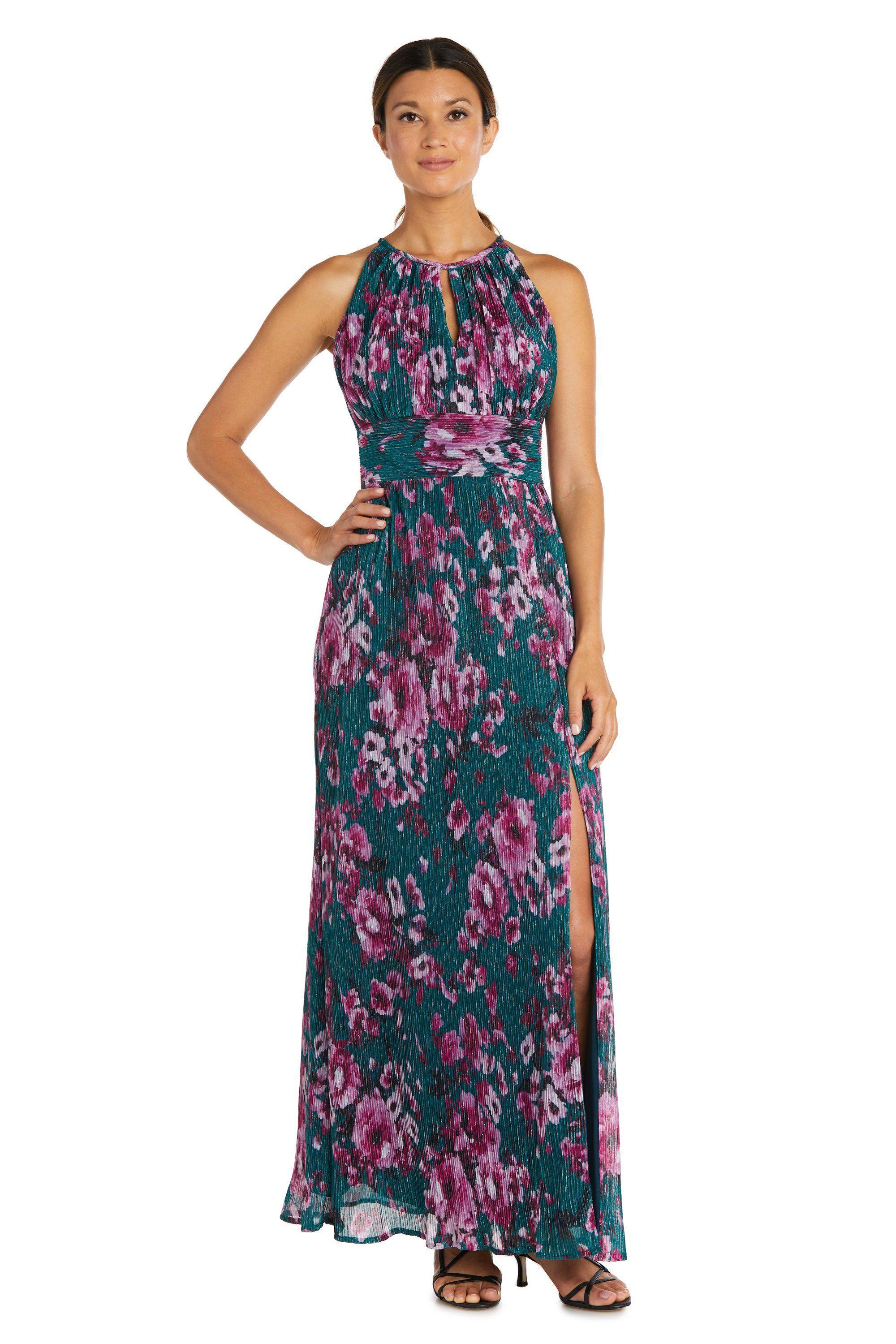 R&M Richards 9083 Long Formal Floral Halter Dress Sale