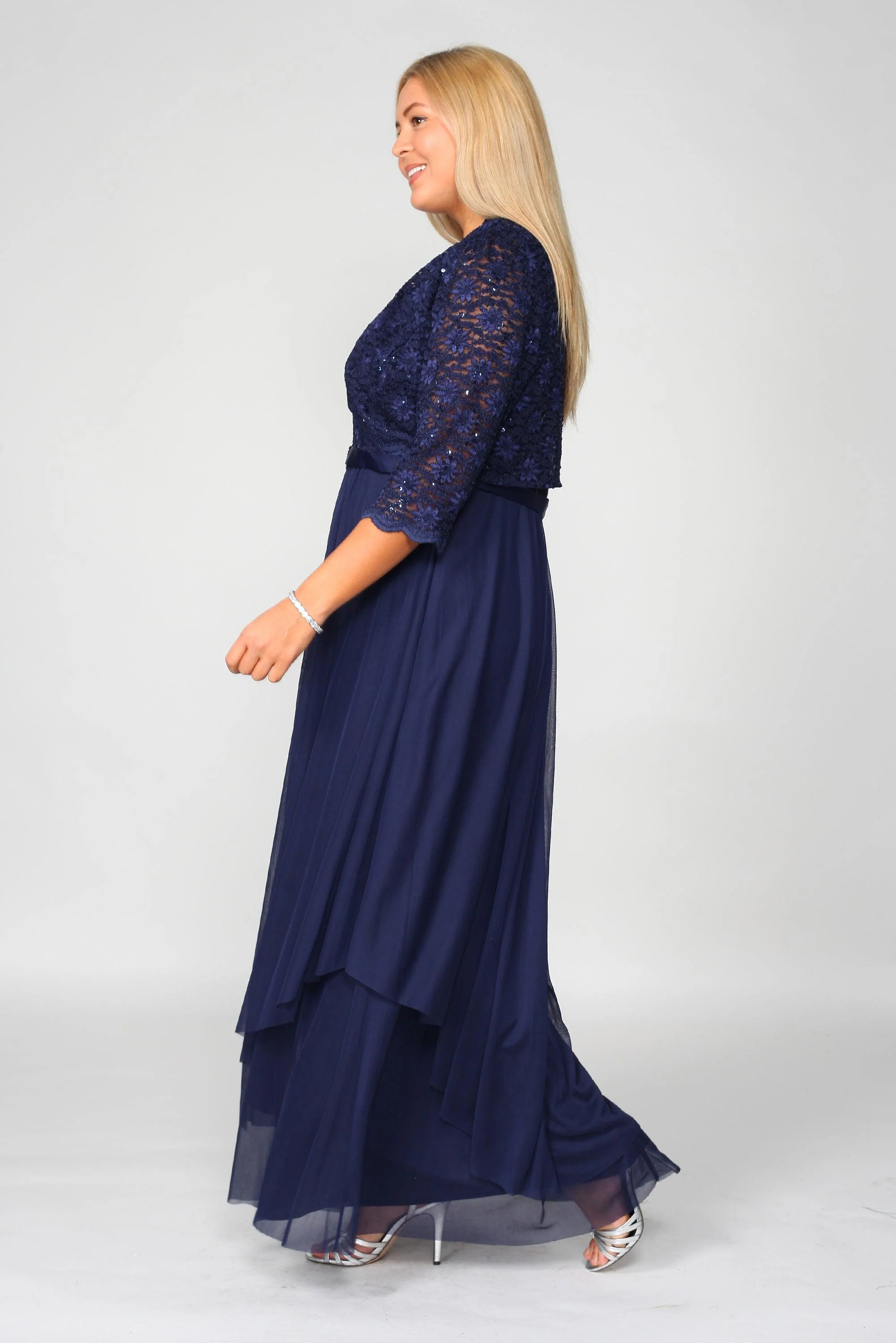 R&M Richards 7300 Long Mother Of Bride Formal Jacket Dress