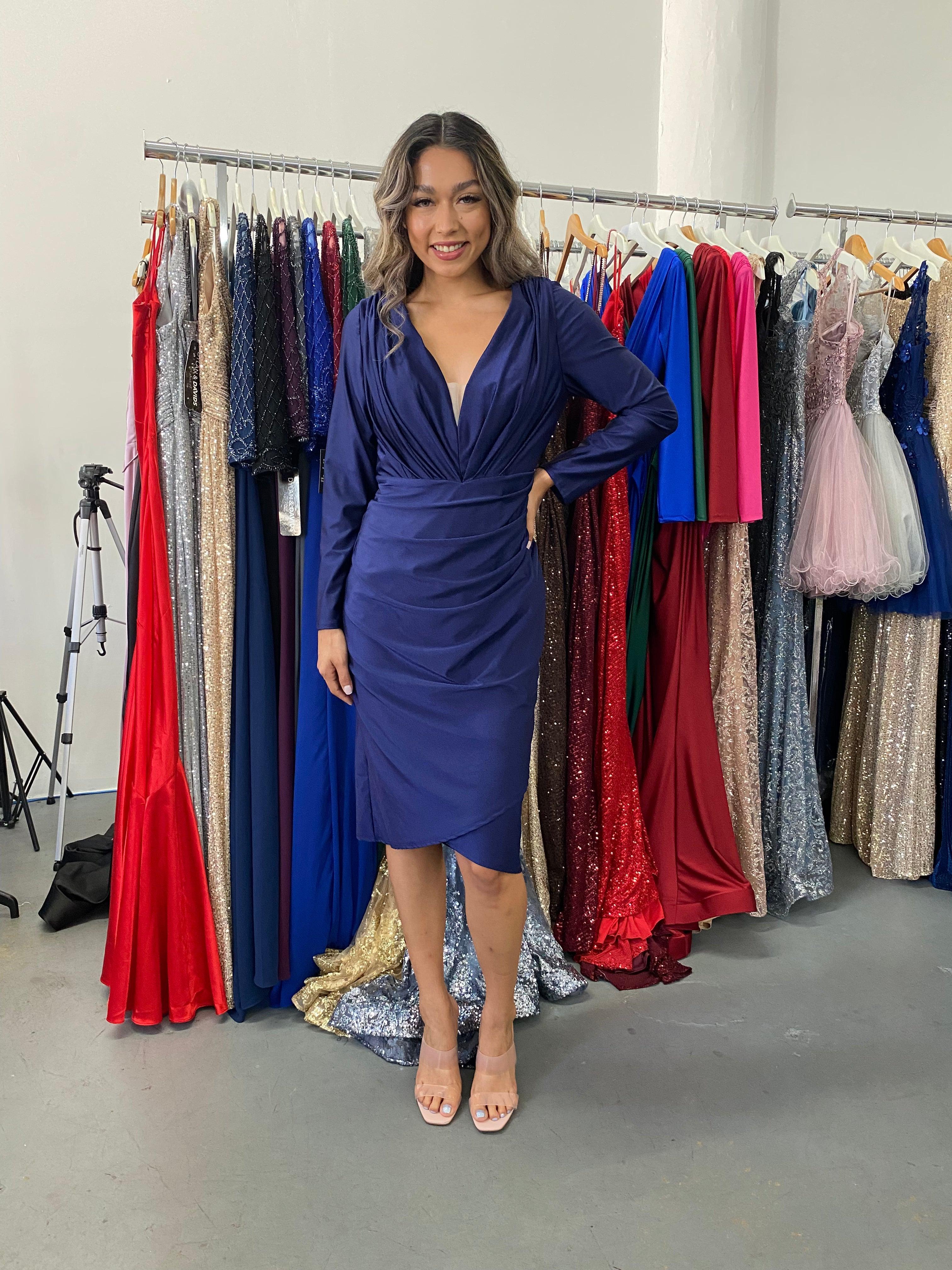 Formal Long Sleeve Short Dress Sale