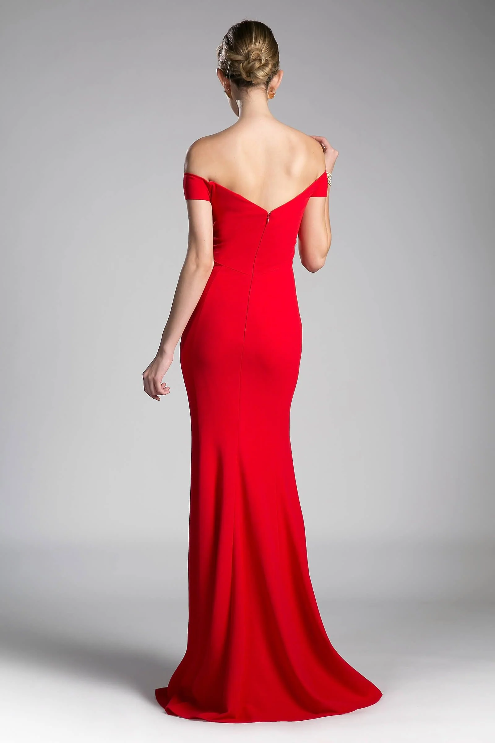 Cinderella Divine CD711 Long Formal Off Shoulder Mermaid Fit Prom Dress