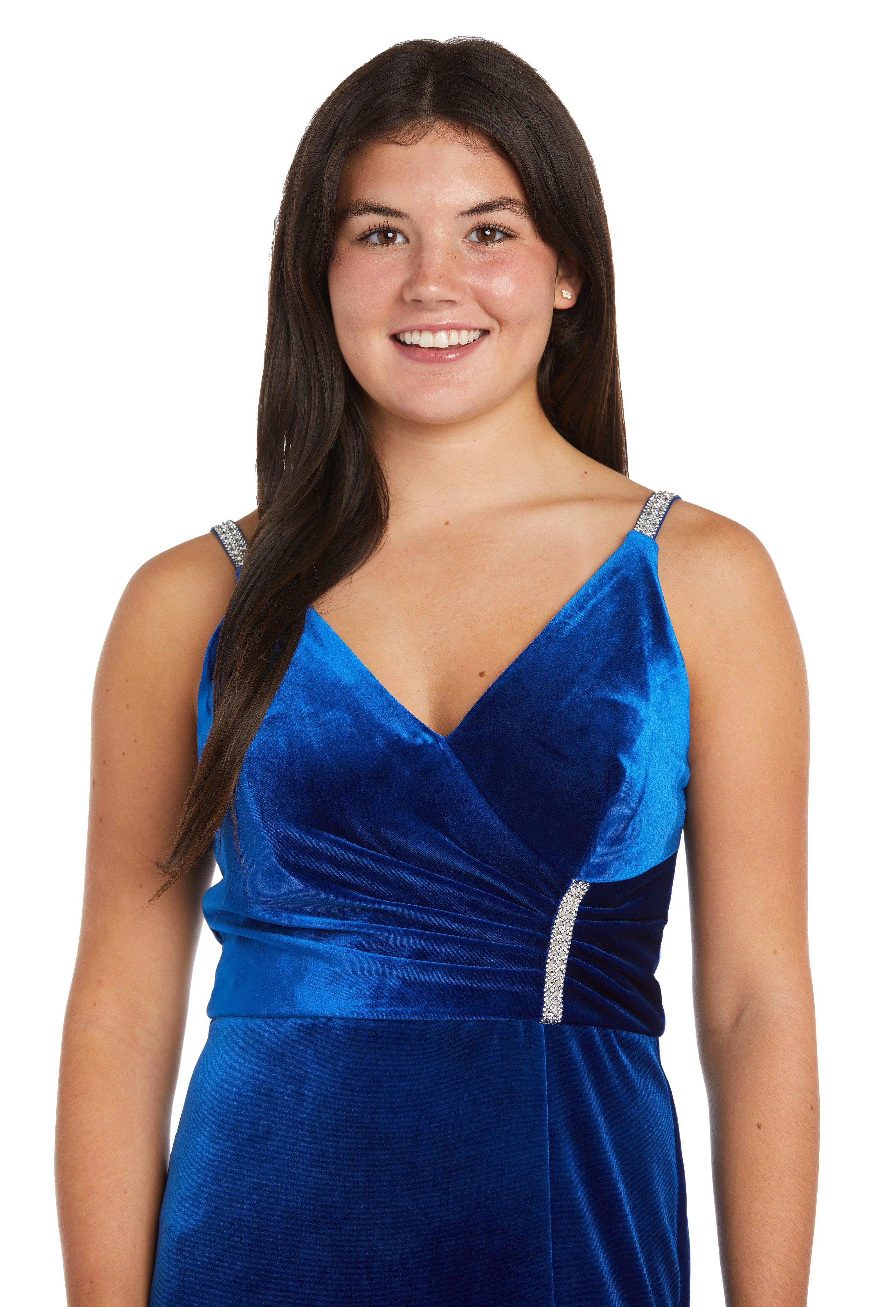 Nightway Long Formal Velvet Petite Dress 22093P