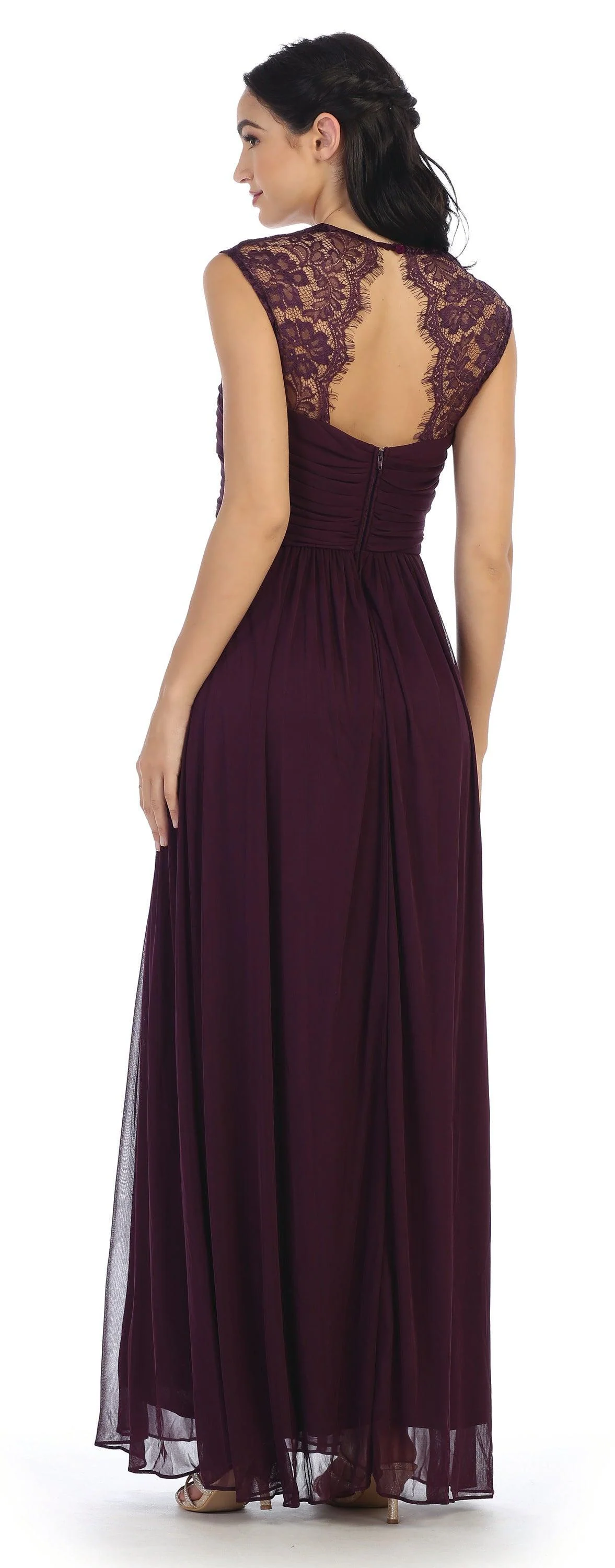 Long Formal Sleeveless Chiffon Bridesmaids Dress