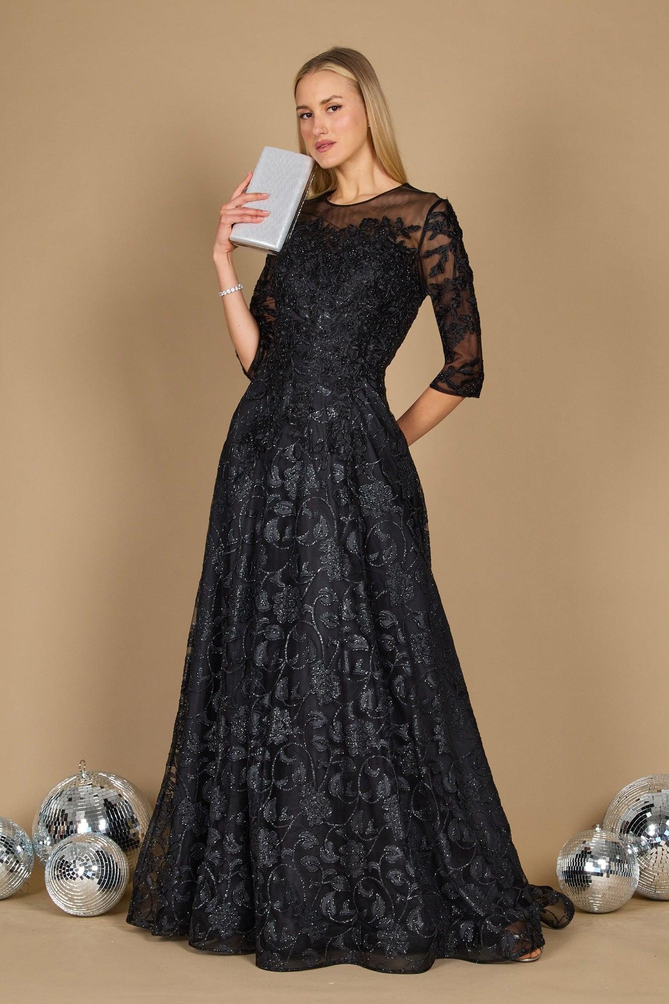 Dylan & Davids Long Formal Lace Evening Dress
