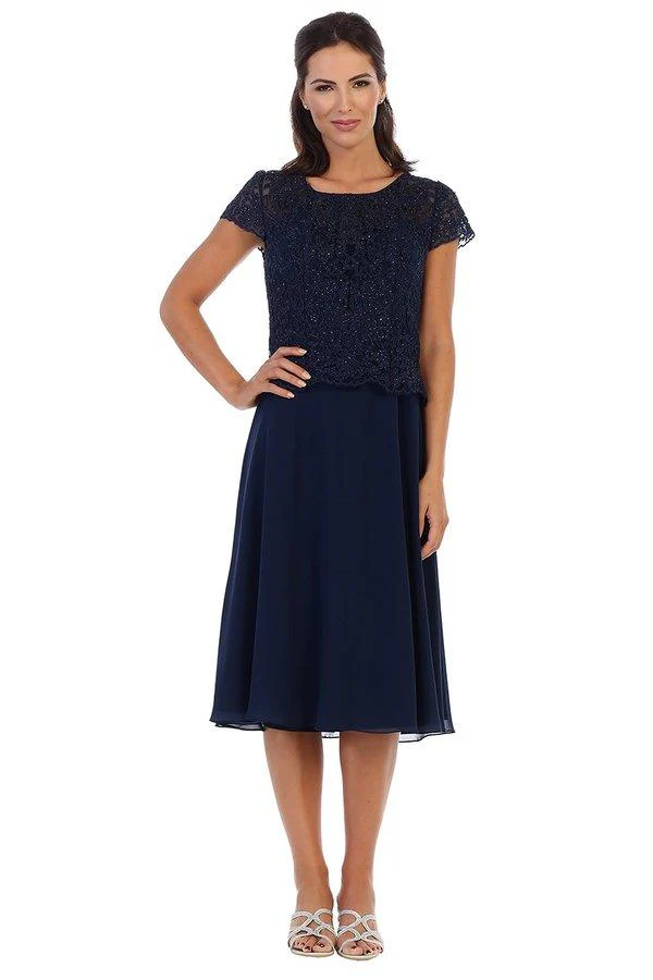 Short Sleeve Mother of the Bride Cocktail Dress