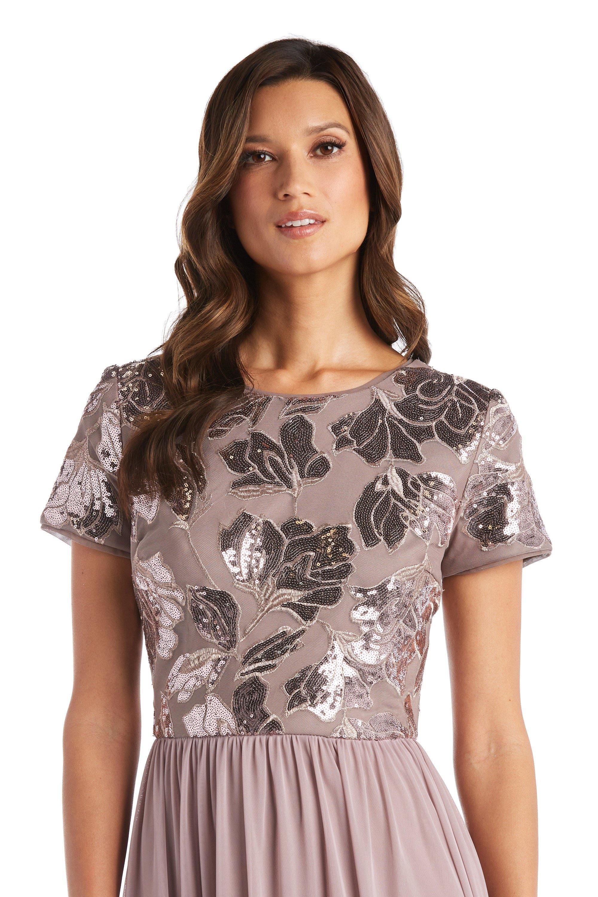 R&M Richards 7058P Long Formal Petite Sequins Dress Sale