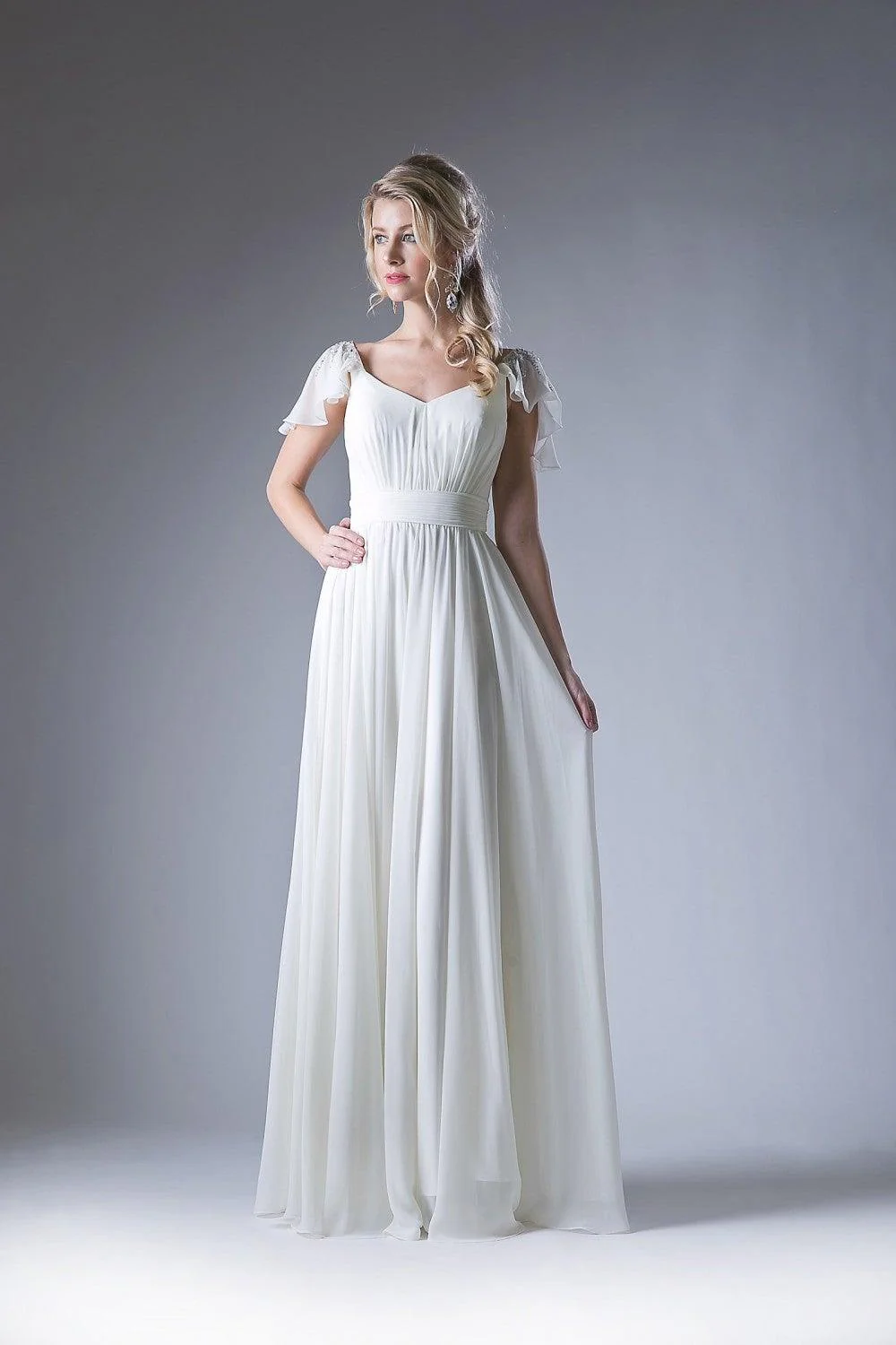 Cinderella Divine CD1002 Long Formal Dress Empire Waist Chiffon