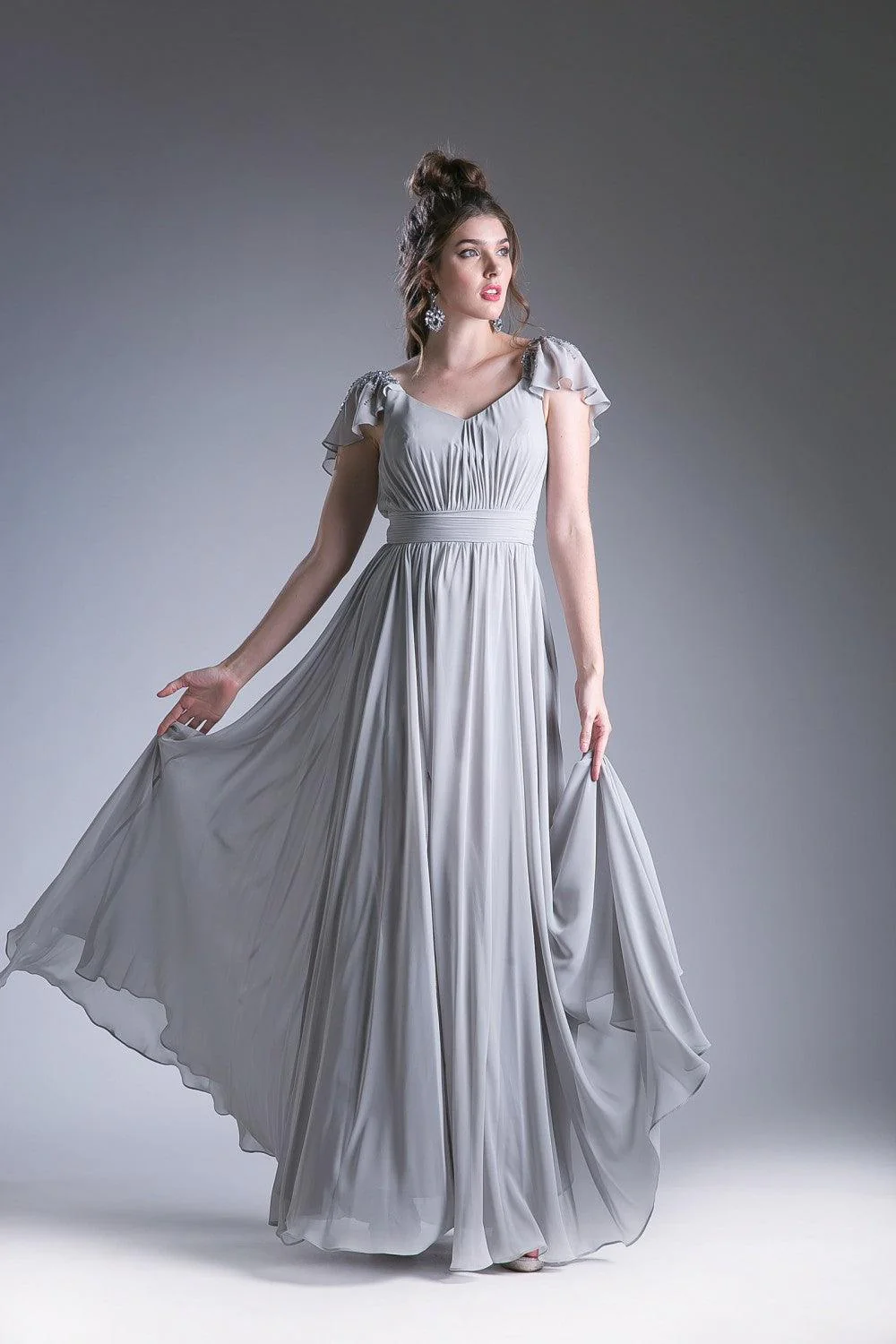 Cinderella Divine CD1002 Long Formal Dress Empire Waist Chiffon