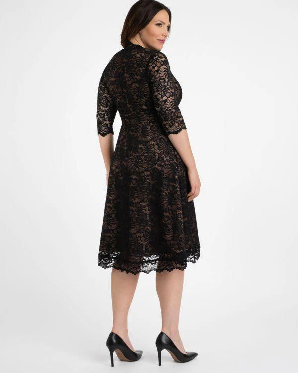 Kiyonna Short Lace Dress Long Sleeve