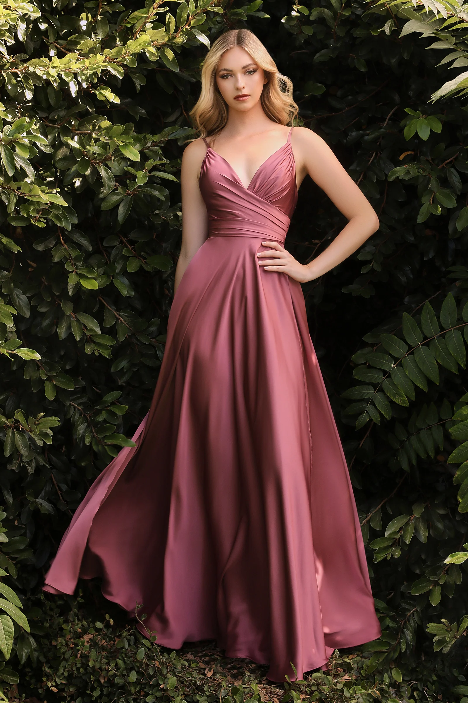 Cinderella Divine CD7485 Slit Long Prom Dress