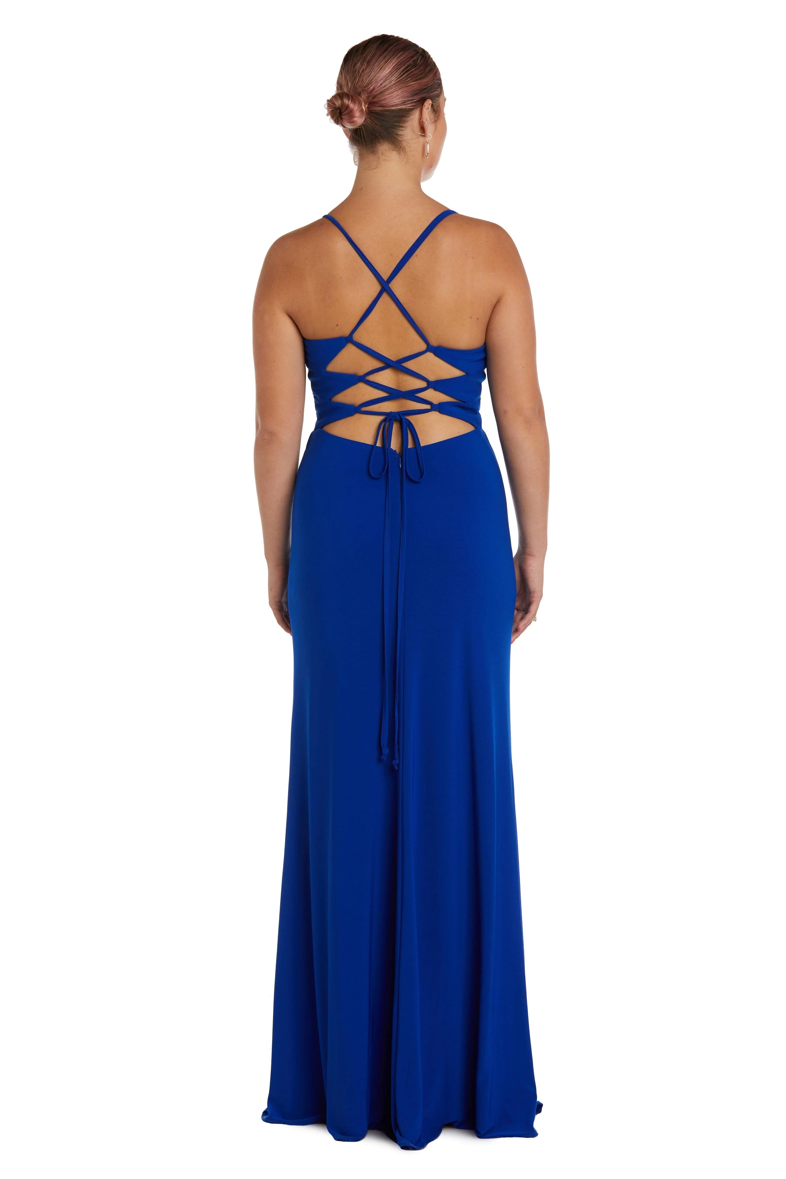 Morgan & Co 13012 Long Spaghetti Strap Prom Dress