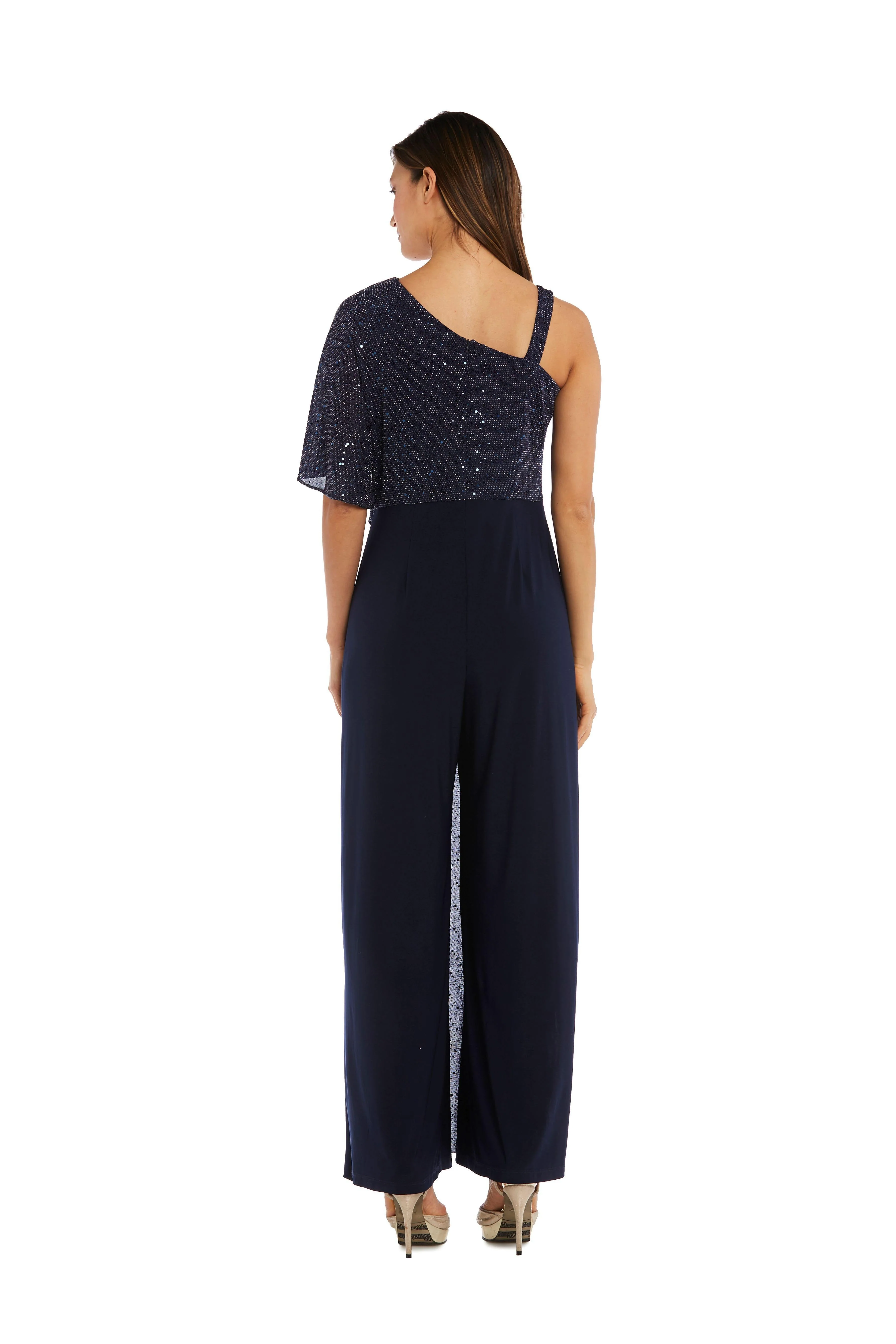 R&M Richards 3096P Formal Asymmetric Petite Jumpsuit