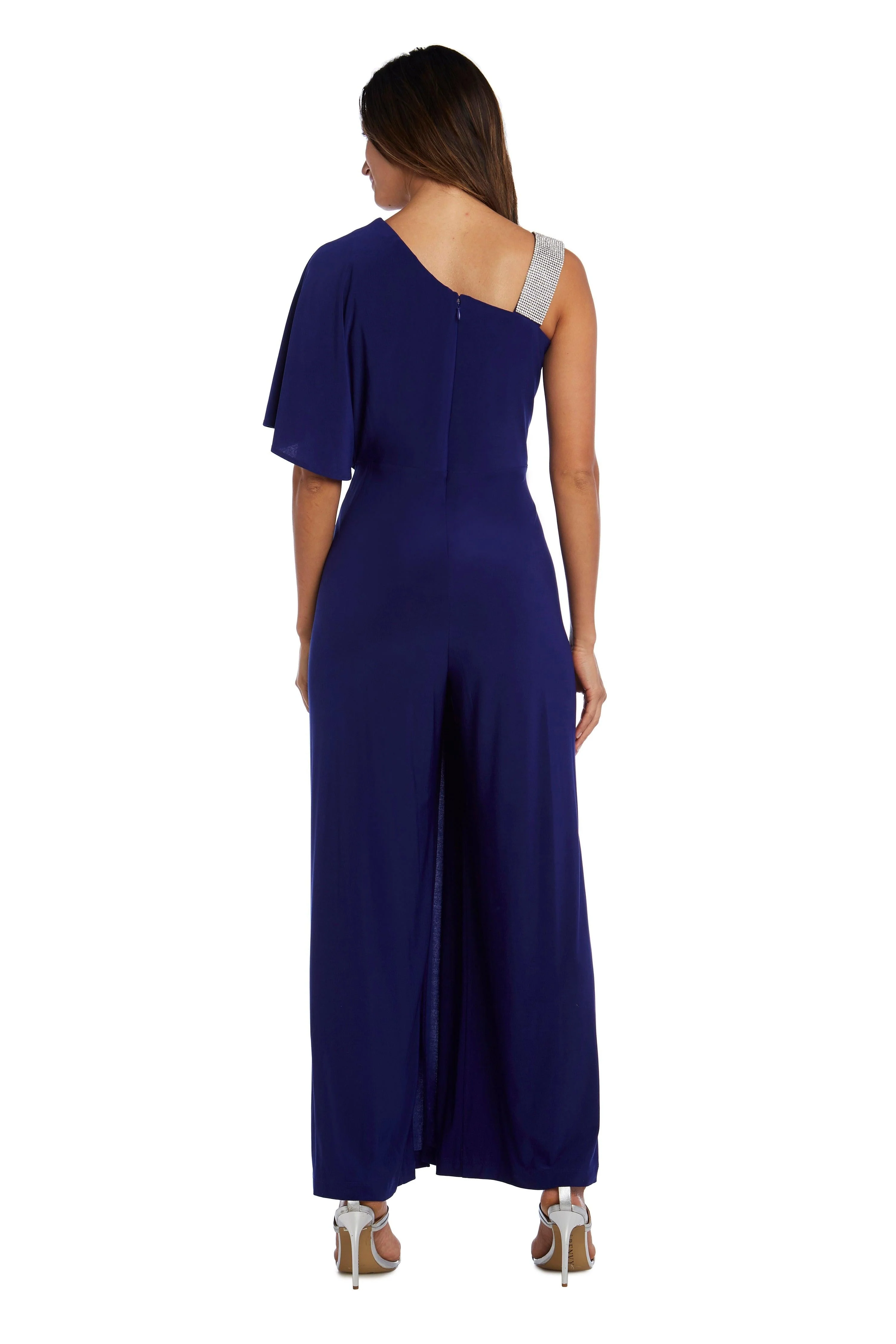 R&M Richards 3420 Asymmetric Jumpsuit With Overlay