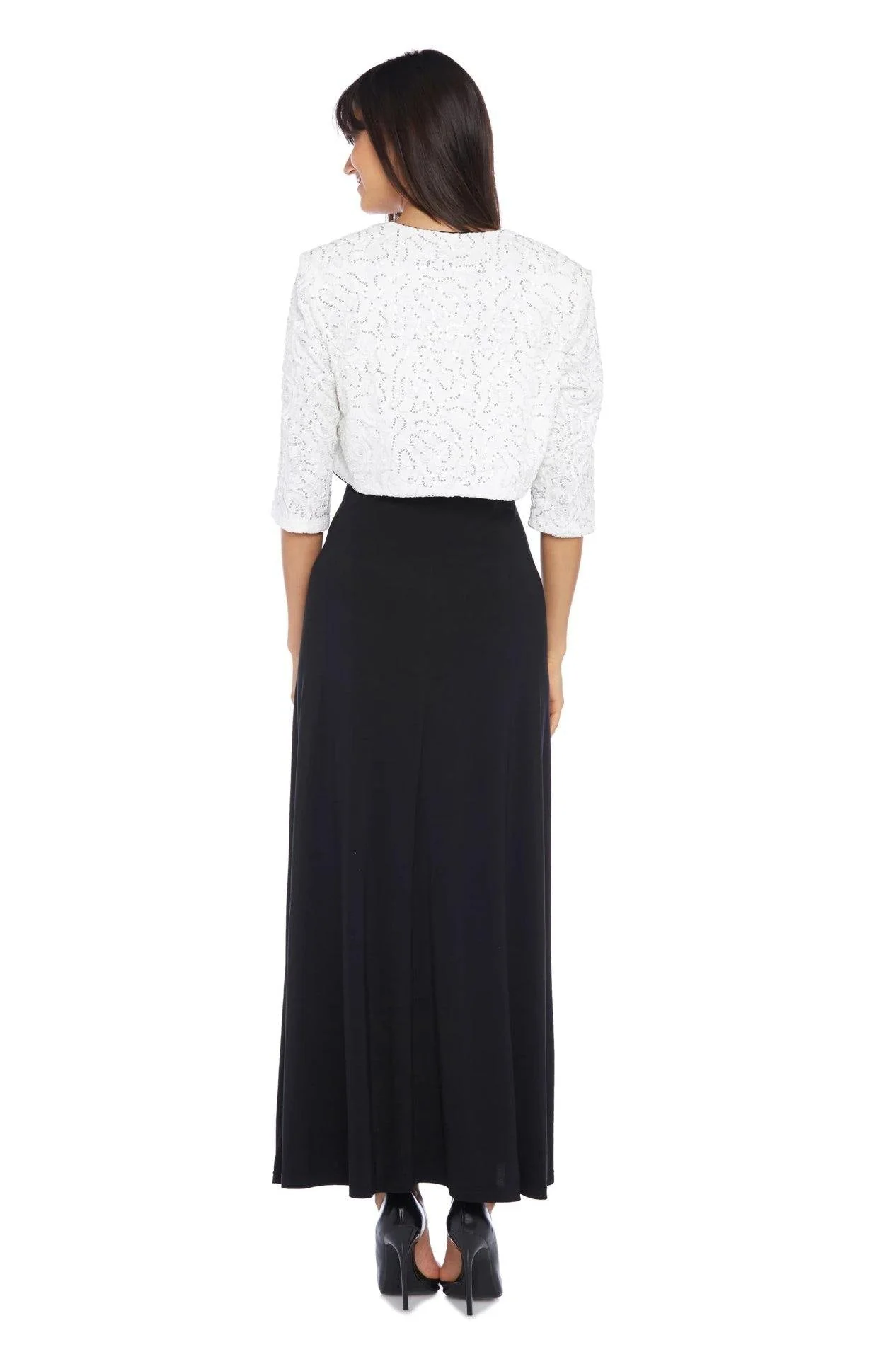 R&M Richards 7786 Long Formal Bolero Lace Jacket Dress