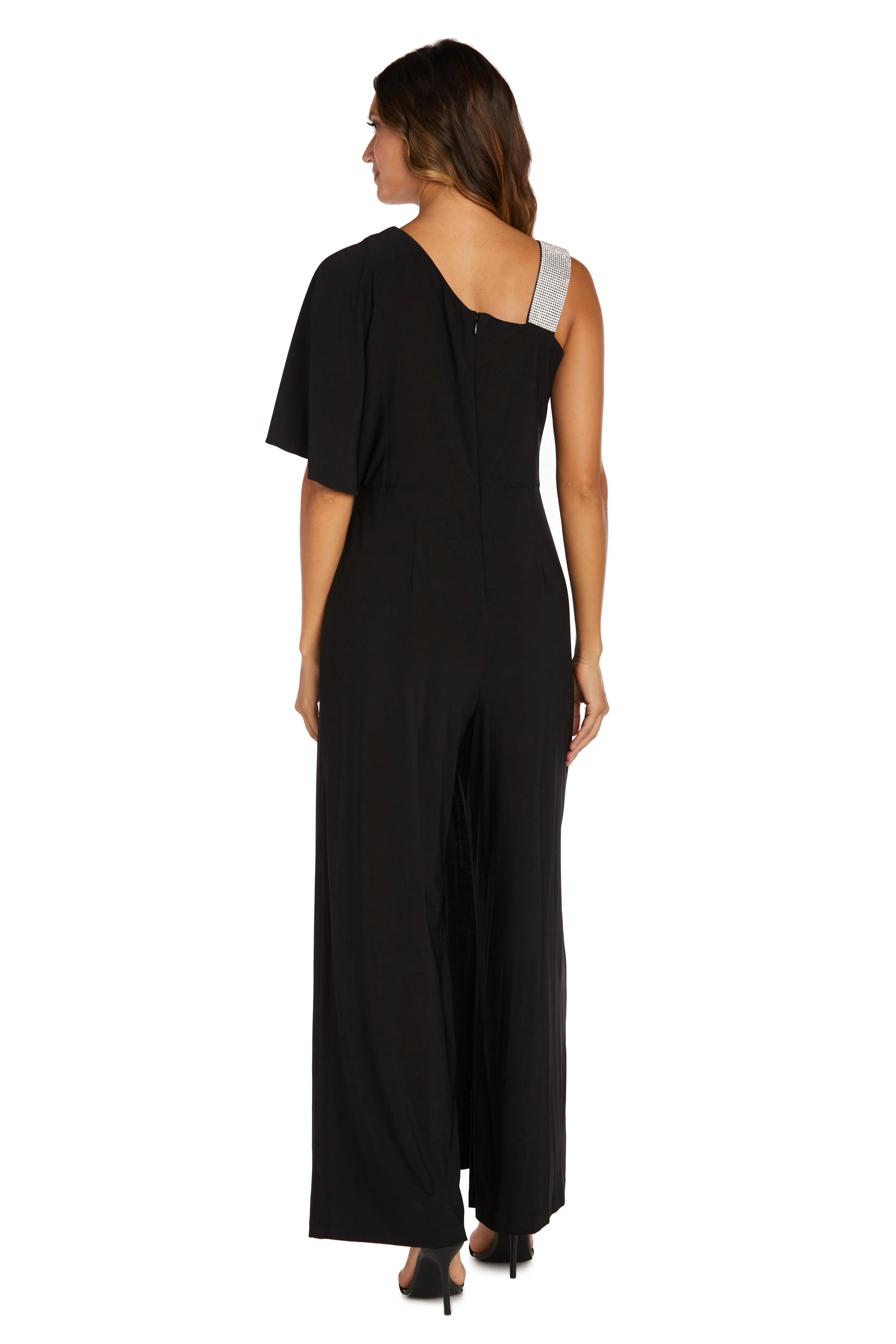 R&M Richards 3420 Asymmetric Jumpsuit With Overlay