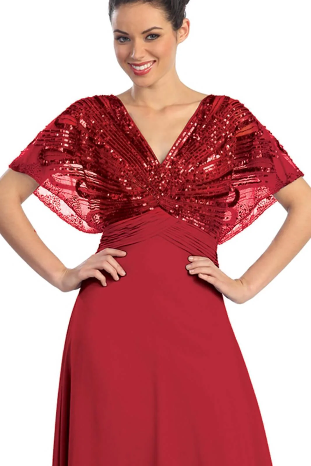 Short Sleeve Long Mother of Bride Dress Formal