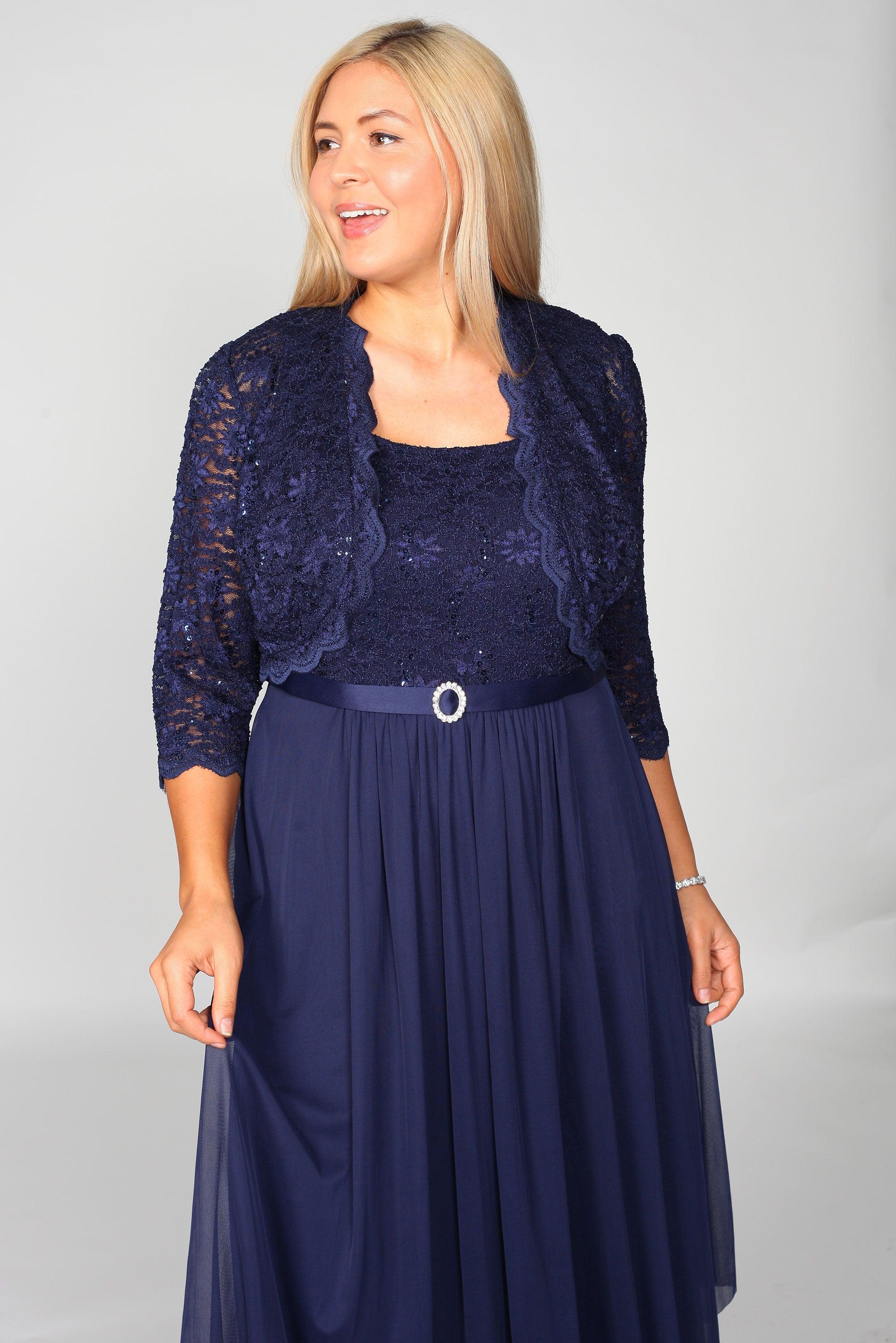 R&M Richards 7300 Long Mother Of Bride Formal Jacket Dress