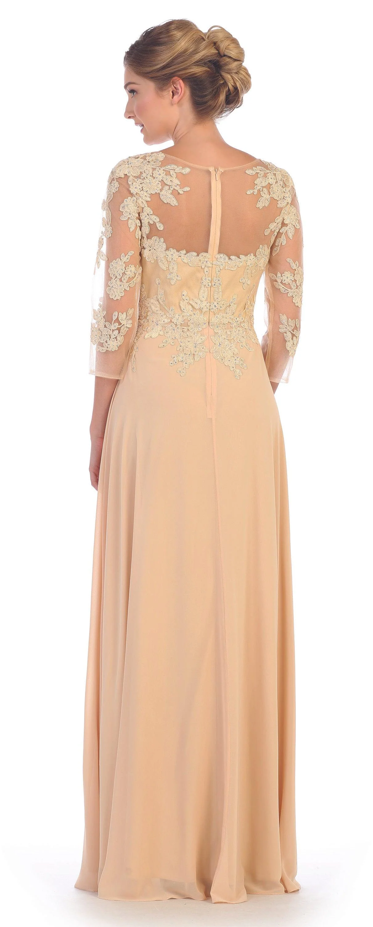 Long Mother of the Bride Formal Chiffon Dress