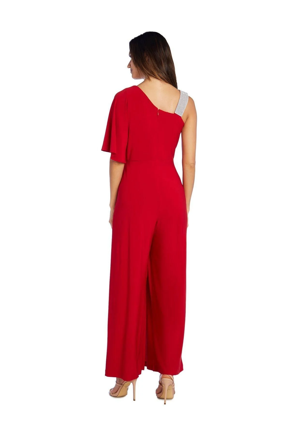 R&M Richards 3420 Asymmetric Jumpsuit With Overlay