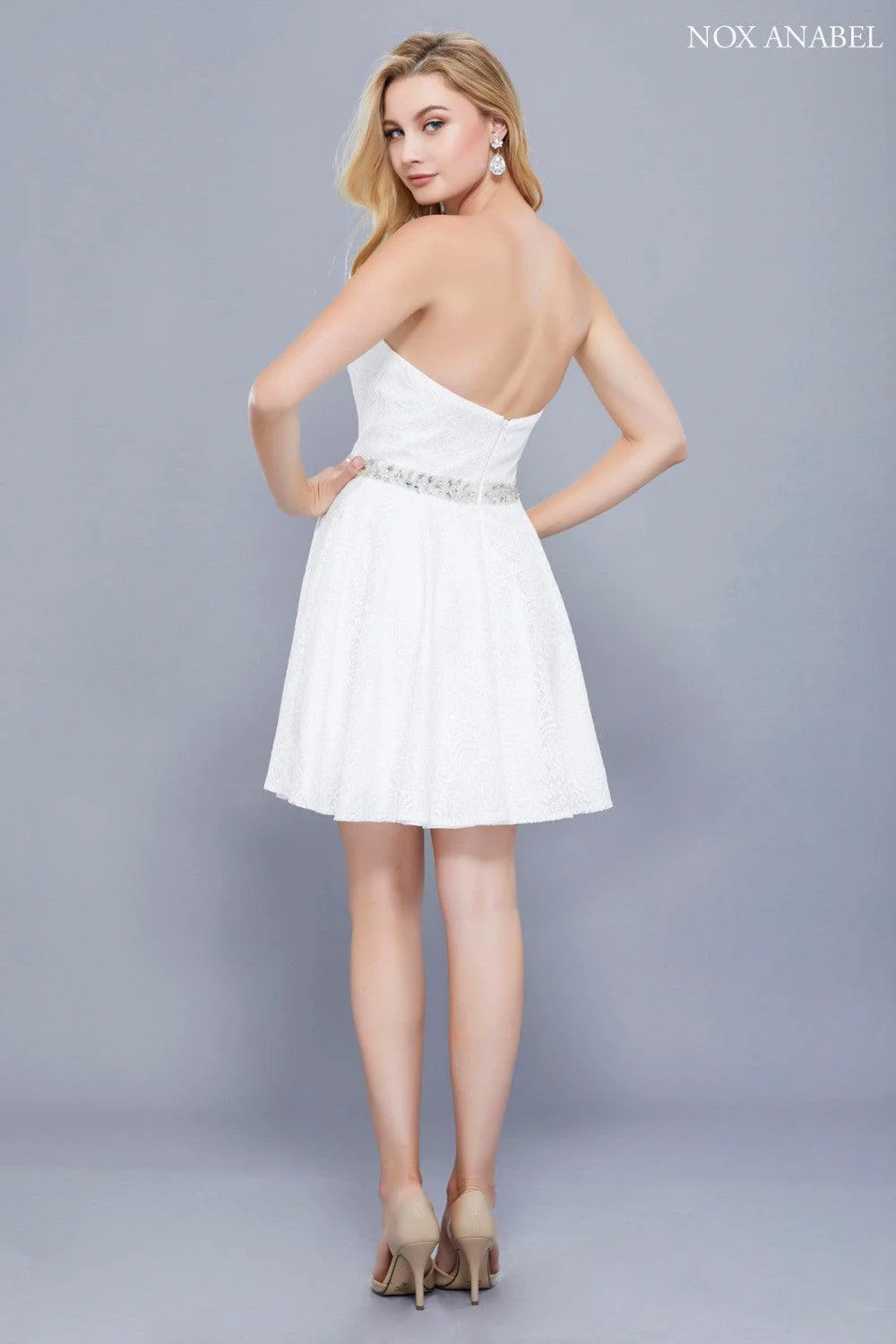 Short Strapless Formal Graduation Dress