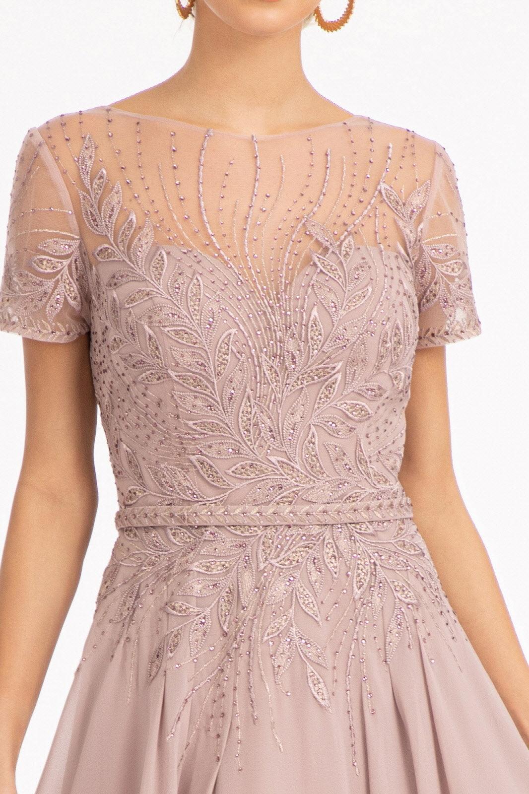 Mauve 3XL Short Sleeves Mother of the Bride Long Dress Sale