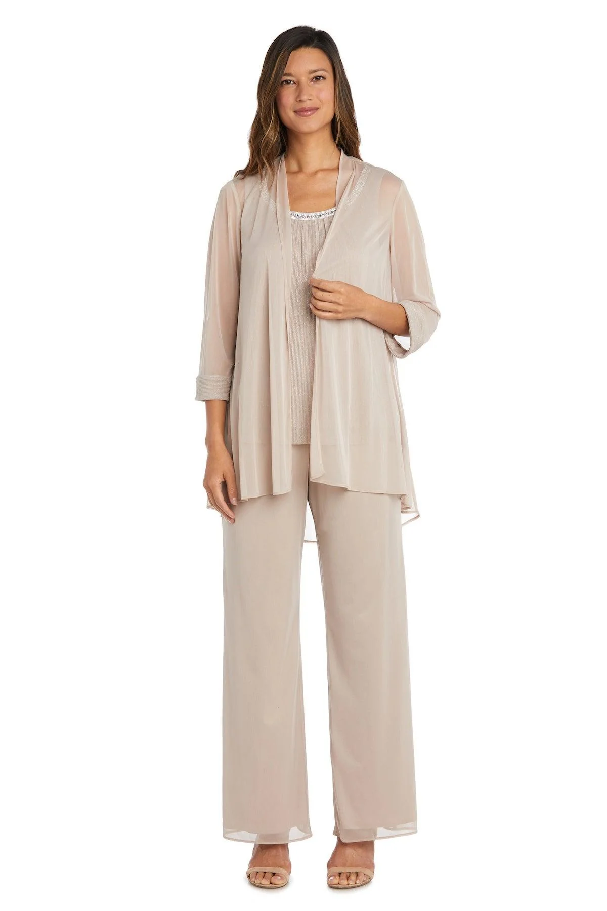 R&M Richards 2593 Long Formal Chiffon Pant Suit