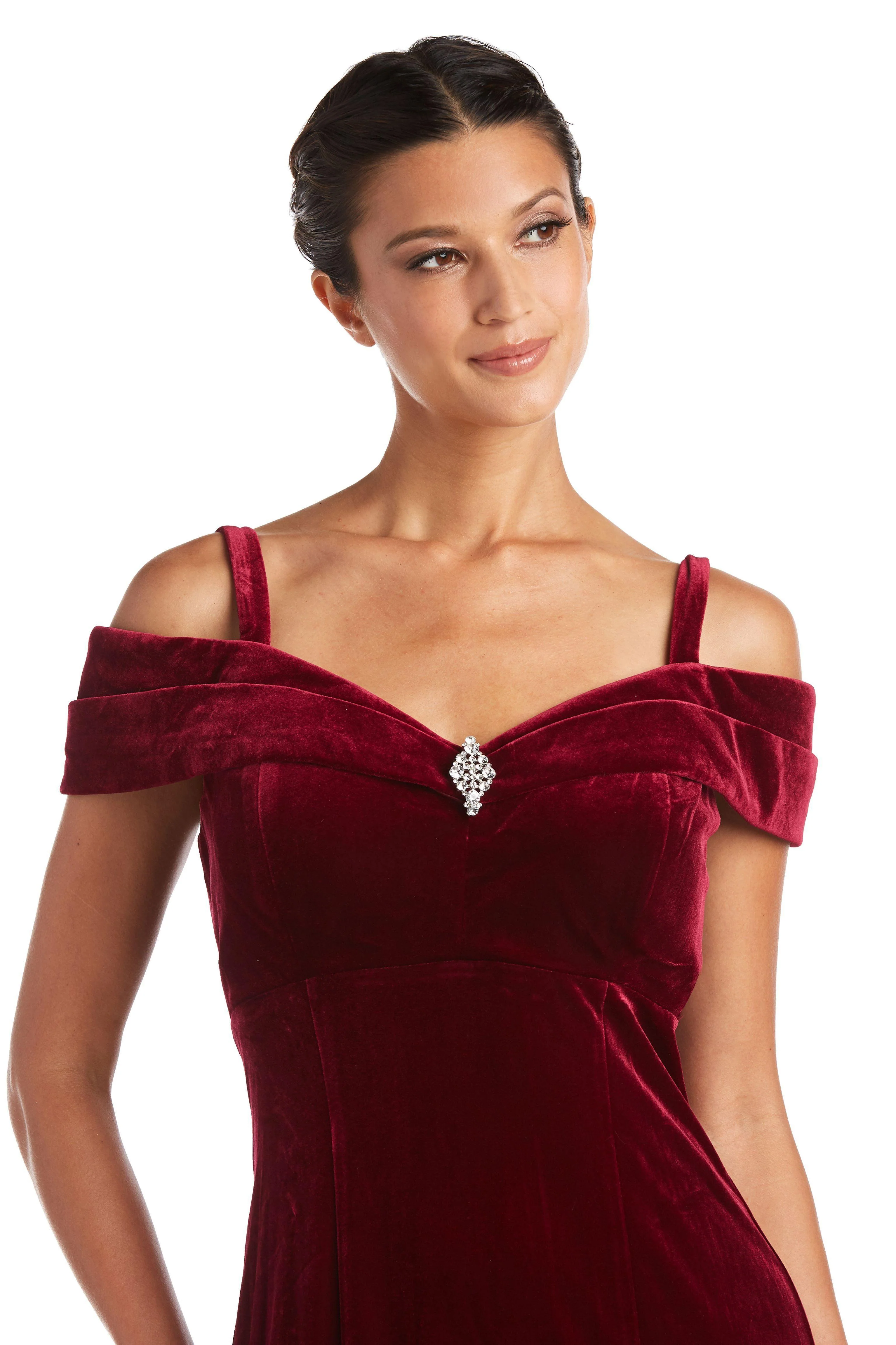 R&M Richards 2509P Long Formal Velvet Petite Dress Sale
