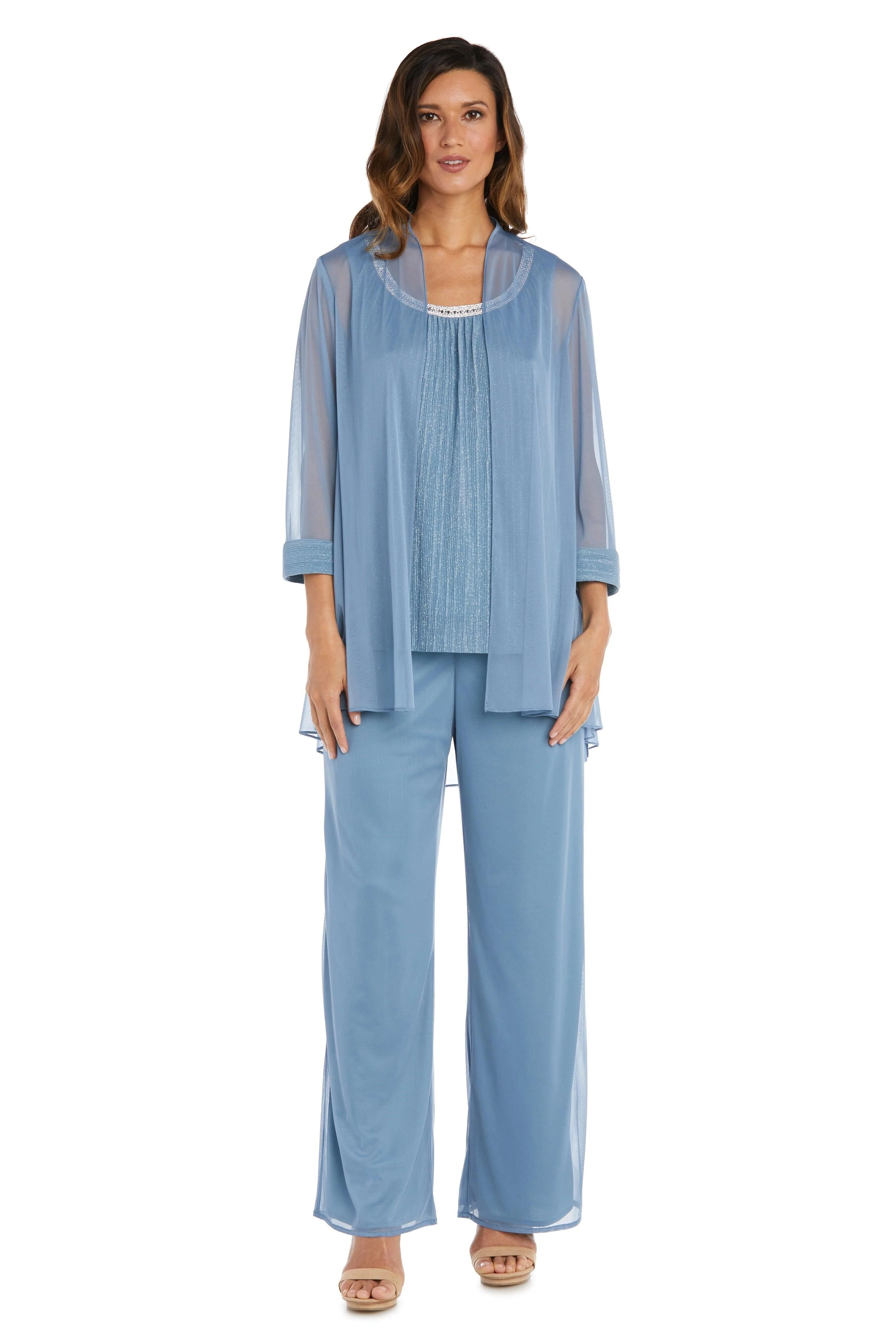R&M Richards 2593 Long Formal Chiffon Pant Suit