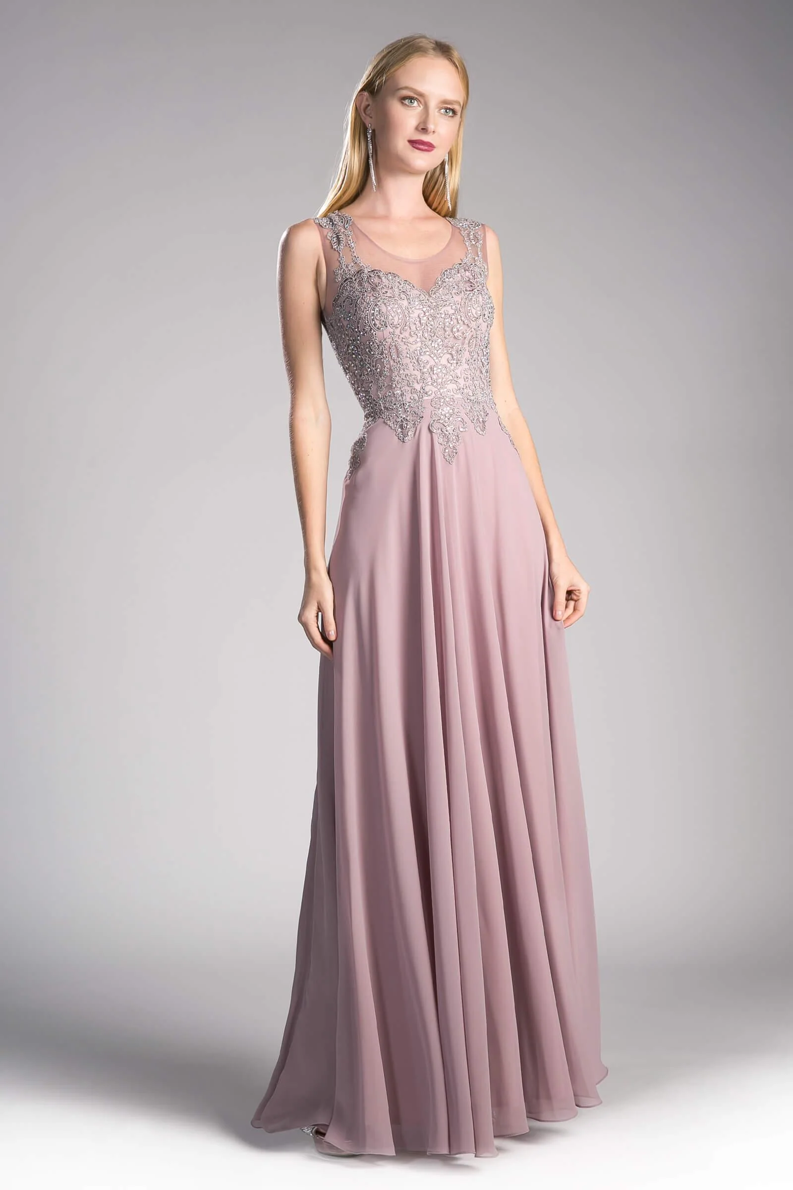 Cinderella Divine CD2635 Long Jewel Embellished Formal Prom Gown
