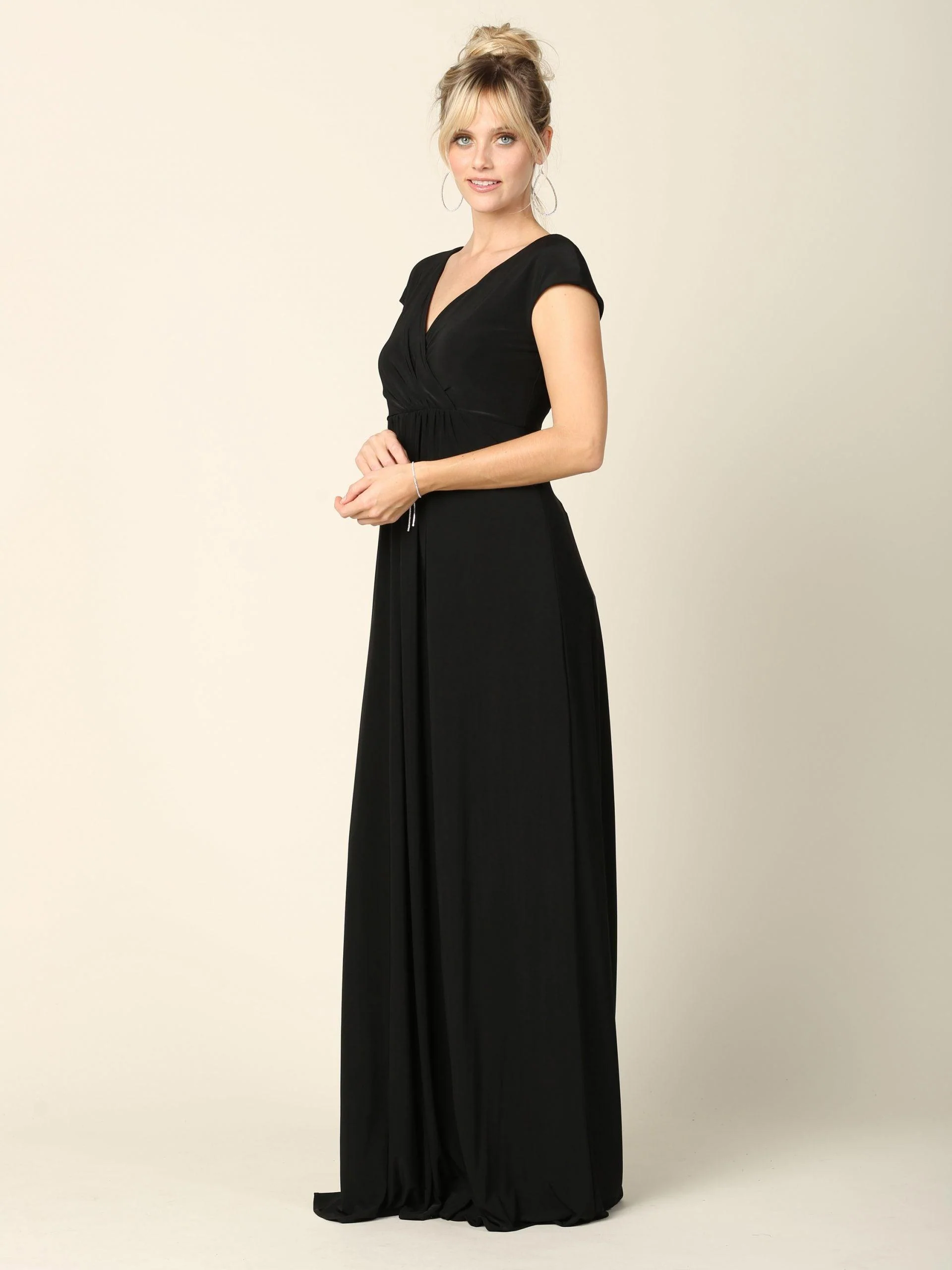 Mother of the Bride V Neck Long Formal  Dress