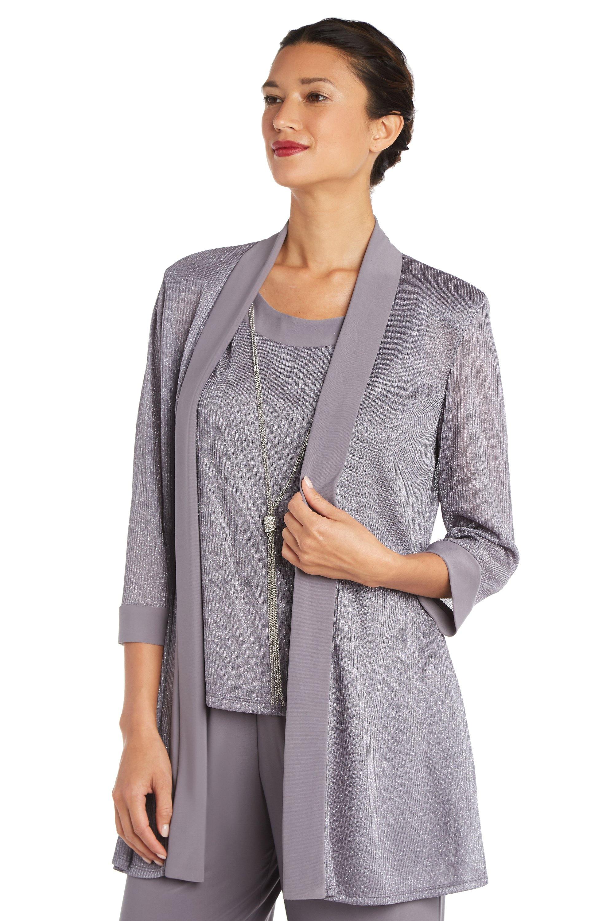 R&M Richards 1782P Formal Metallic Petite Pant Suit