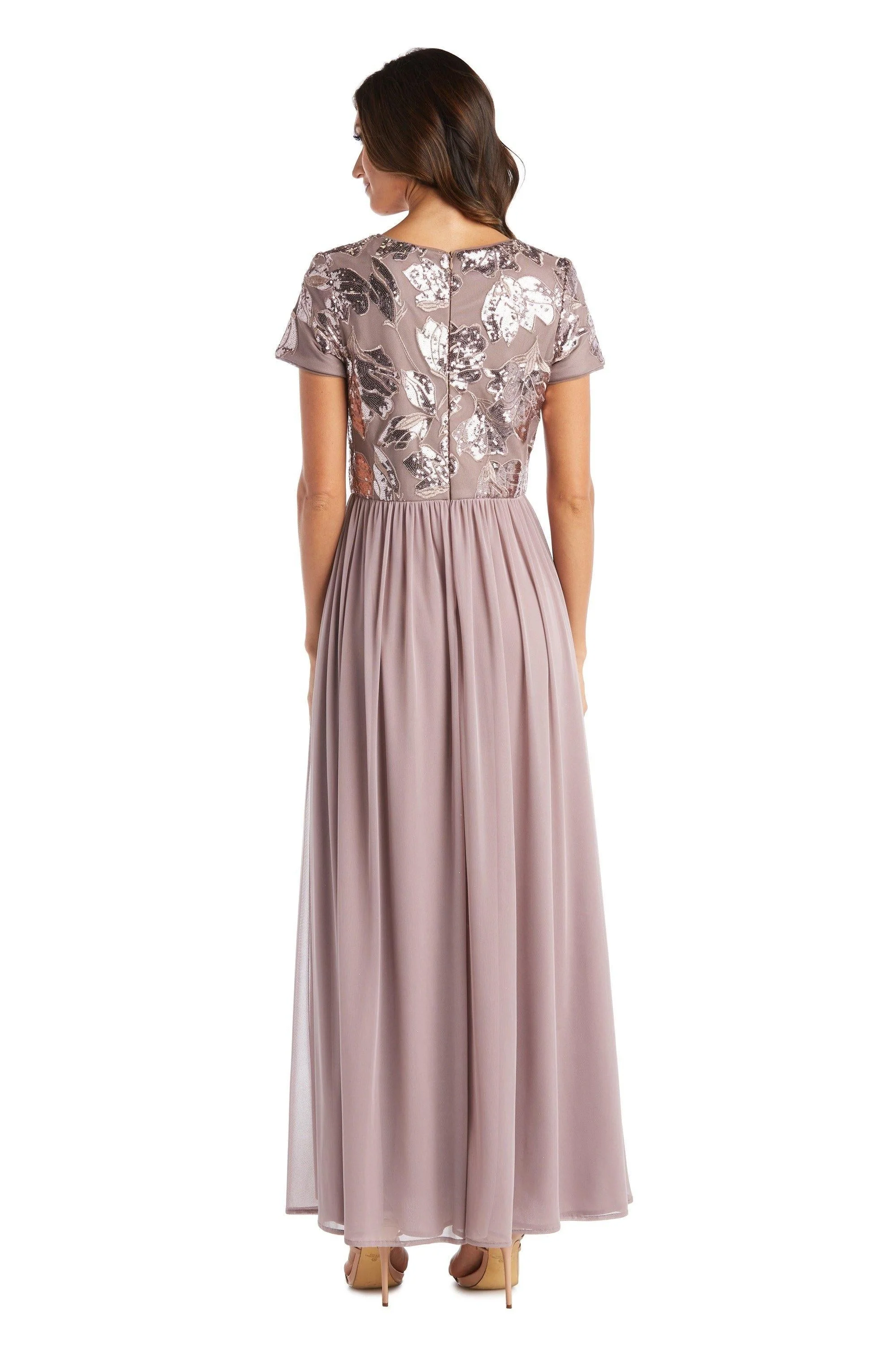 R&M Richards 7058P Long Formal Petite Sequins Dress Sale