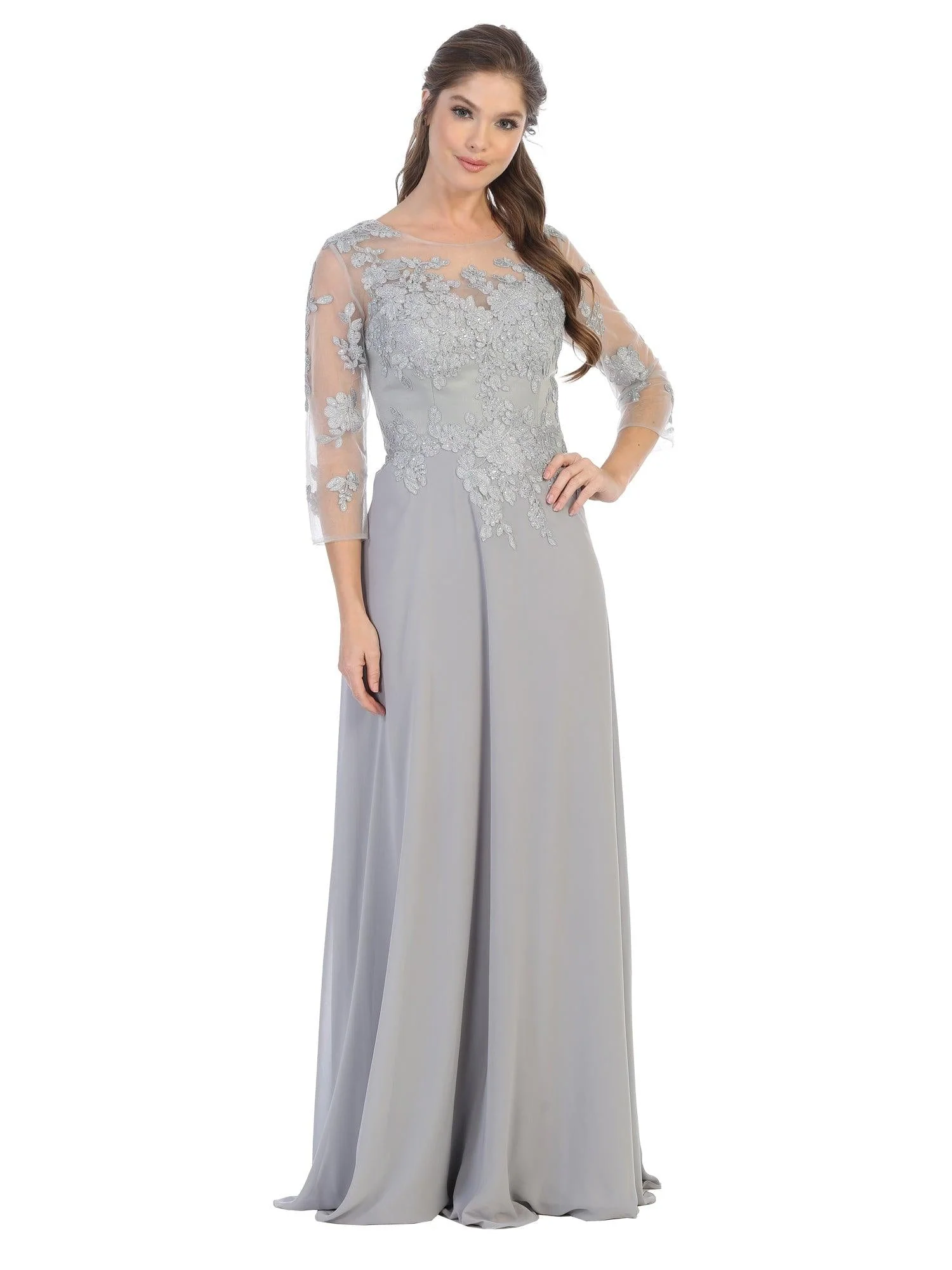 Long Mother of the Bride Formal Chiffon Dress