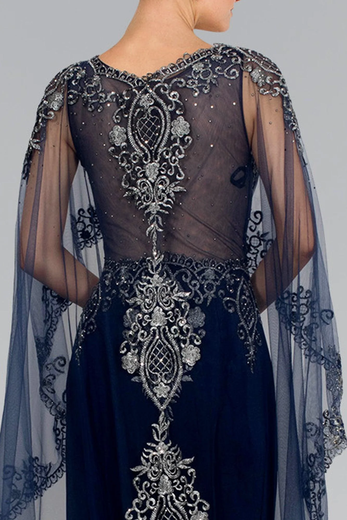 Long Evening Gown Prom Cape Dress Sale