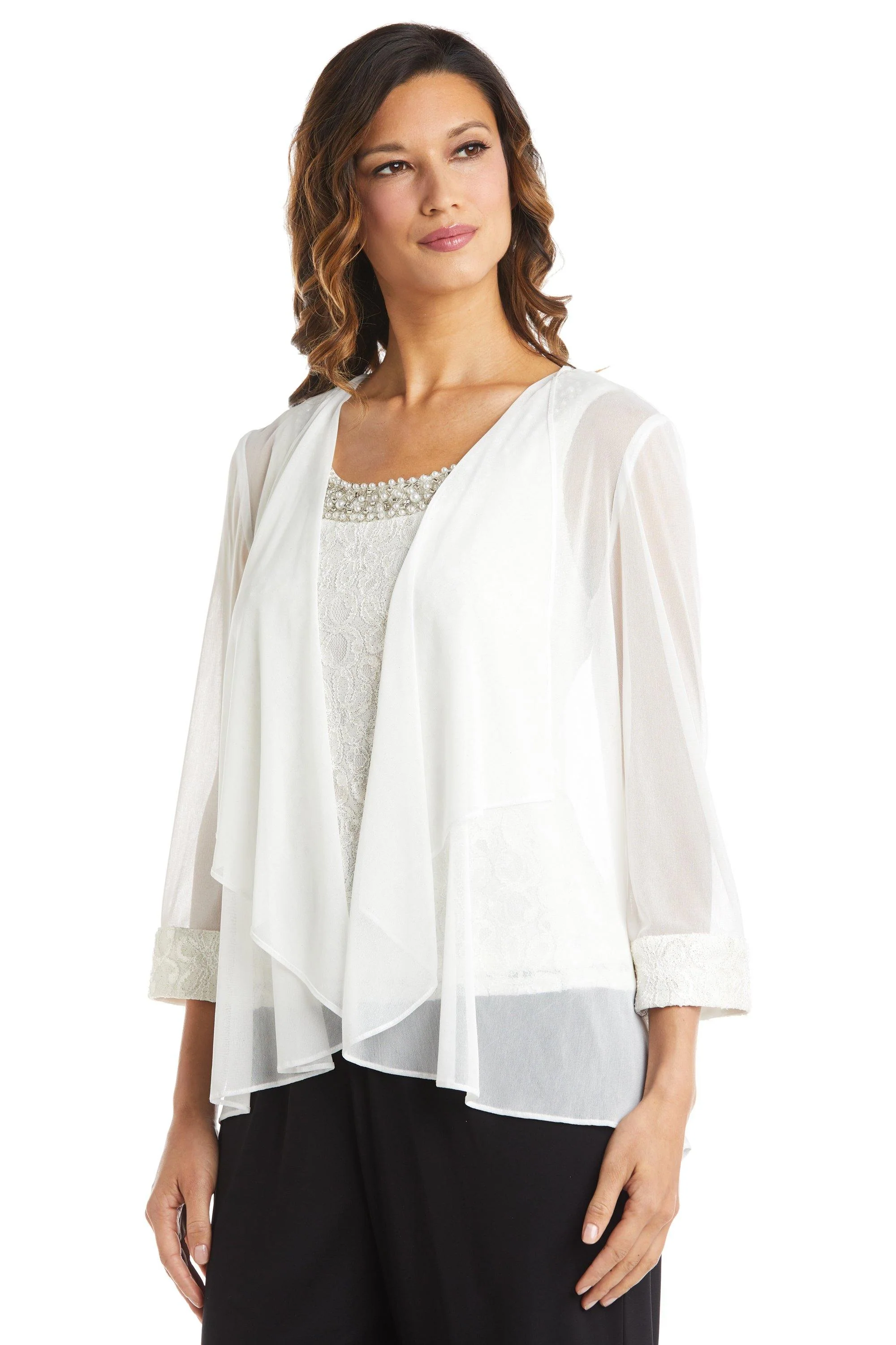 R&M Richards 5988 Two Piece Set Beaded Top